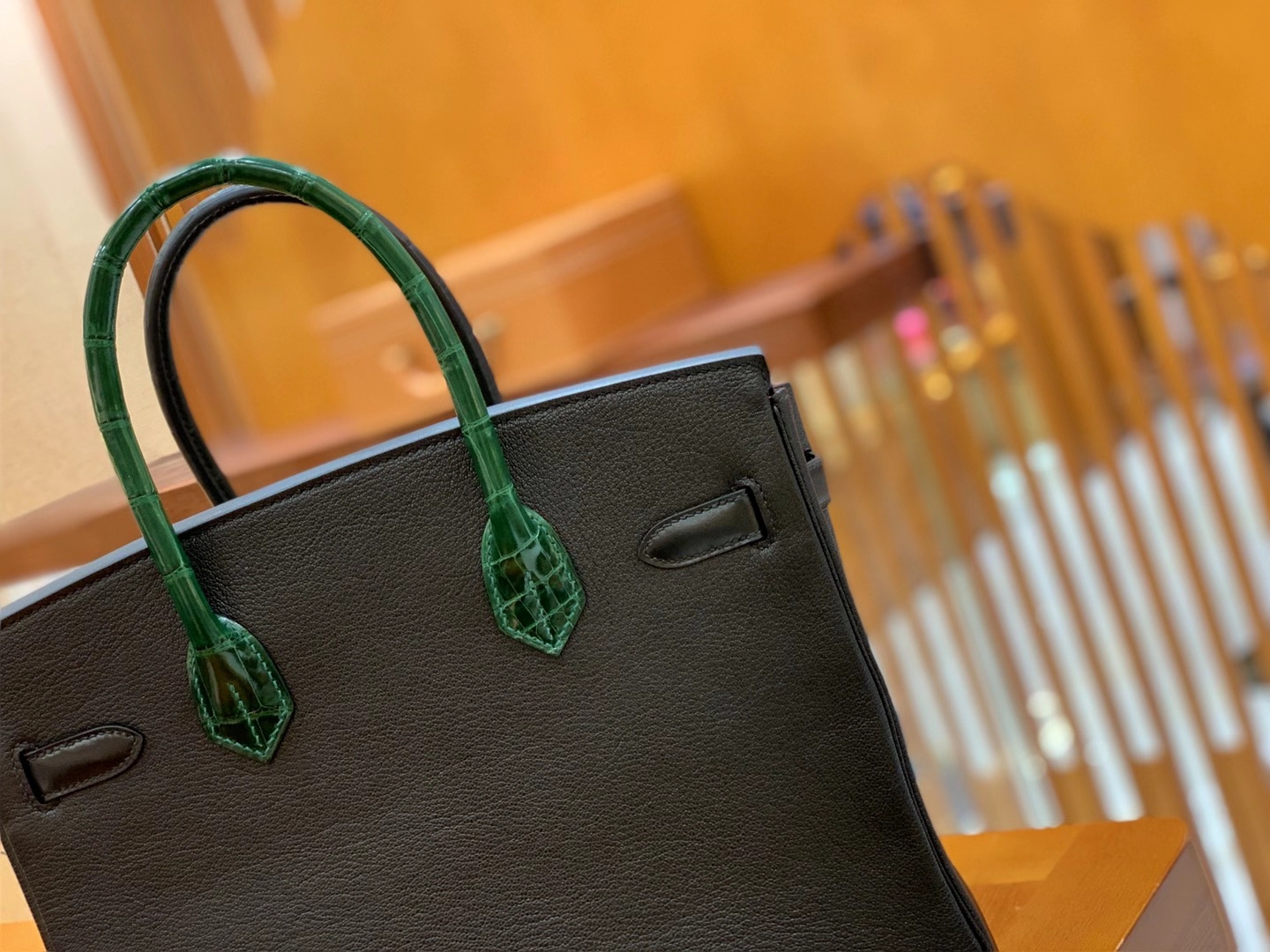 Hermès（爱马仕）Birkin touch 30cm 进口鳄鱼皮拼山羊皮 原版蜜蜡线 顶级工艺缝制