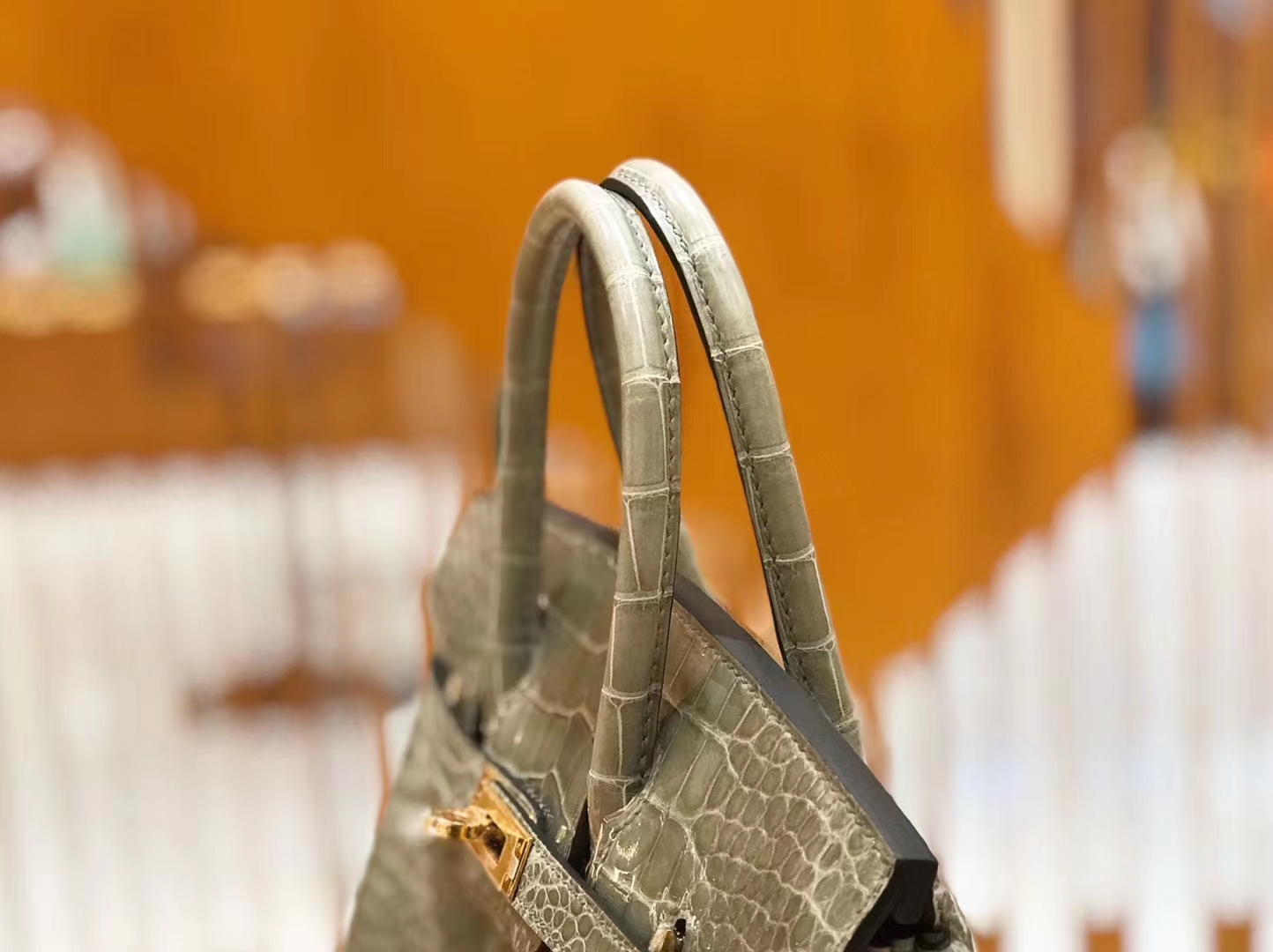 Hermès（爱马仕）Birkin 25cm 一级美洲鳄鱼皮 81斑鸠灰 高定工序版本 全手工缝制