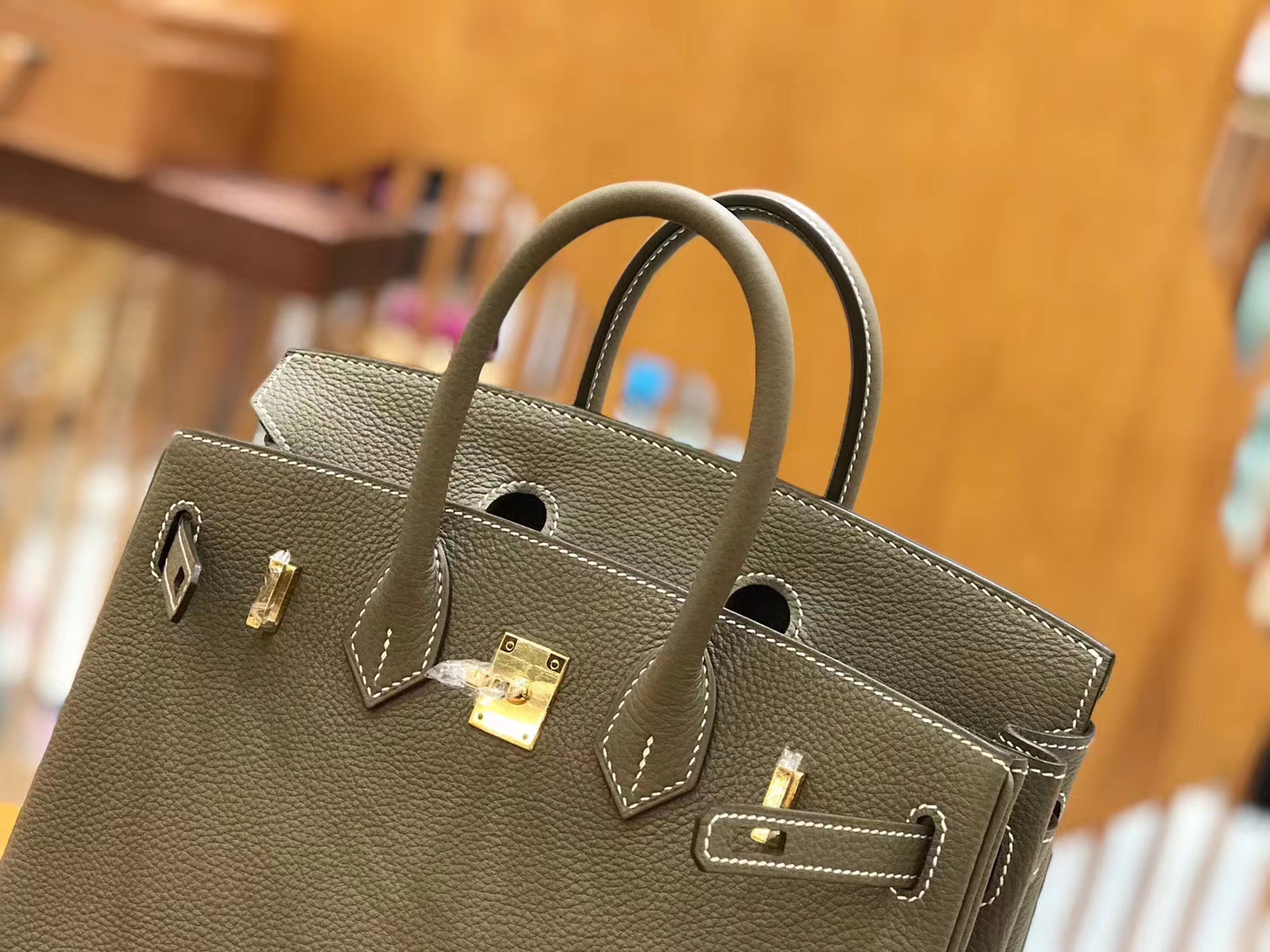 Hermès（爱马仕）Birkin 25cm 大象灰 银扣 进口togo小牛皮 原版蜜蜡线 顶级工艺缝制
