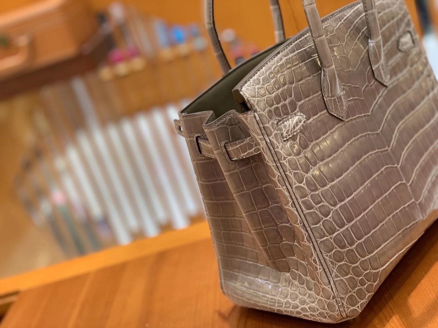 Hermès（爱马仕）Birkin 25cm 尼罗鳄鱼皮 大象灰 金扣 新增现货