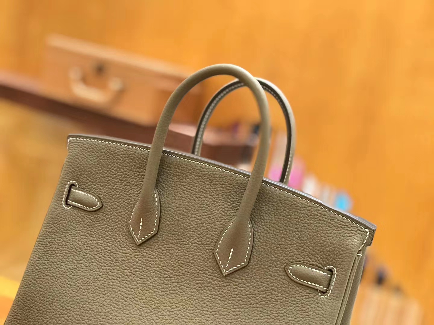 Hermès（爱马仕）Birkin 25cm 大象灰 银扣 进口togo小牛皮 原版蜜蜡线 顶级工艺缝制
