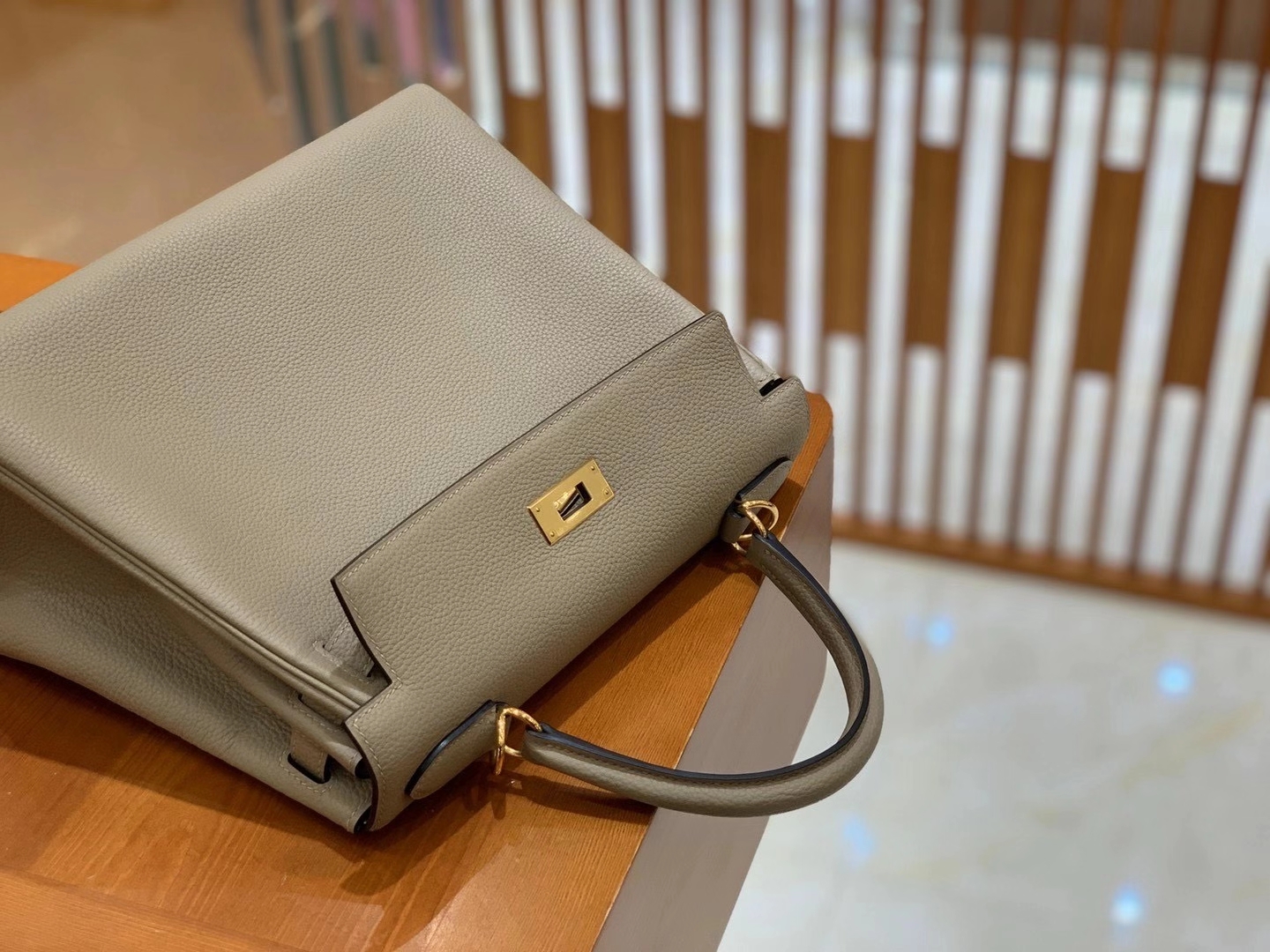 Hermès（爱马仕）Kelly 25cm Togo 斑鸠灰 金扣 全手工缝制 鳄鱼皮高订版本