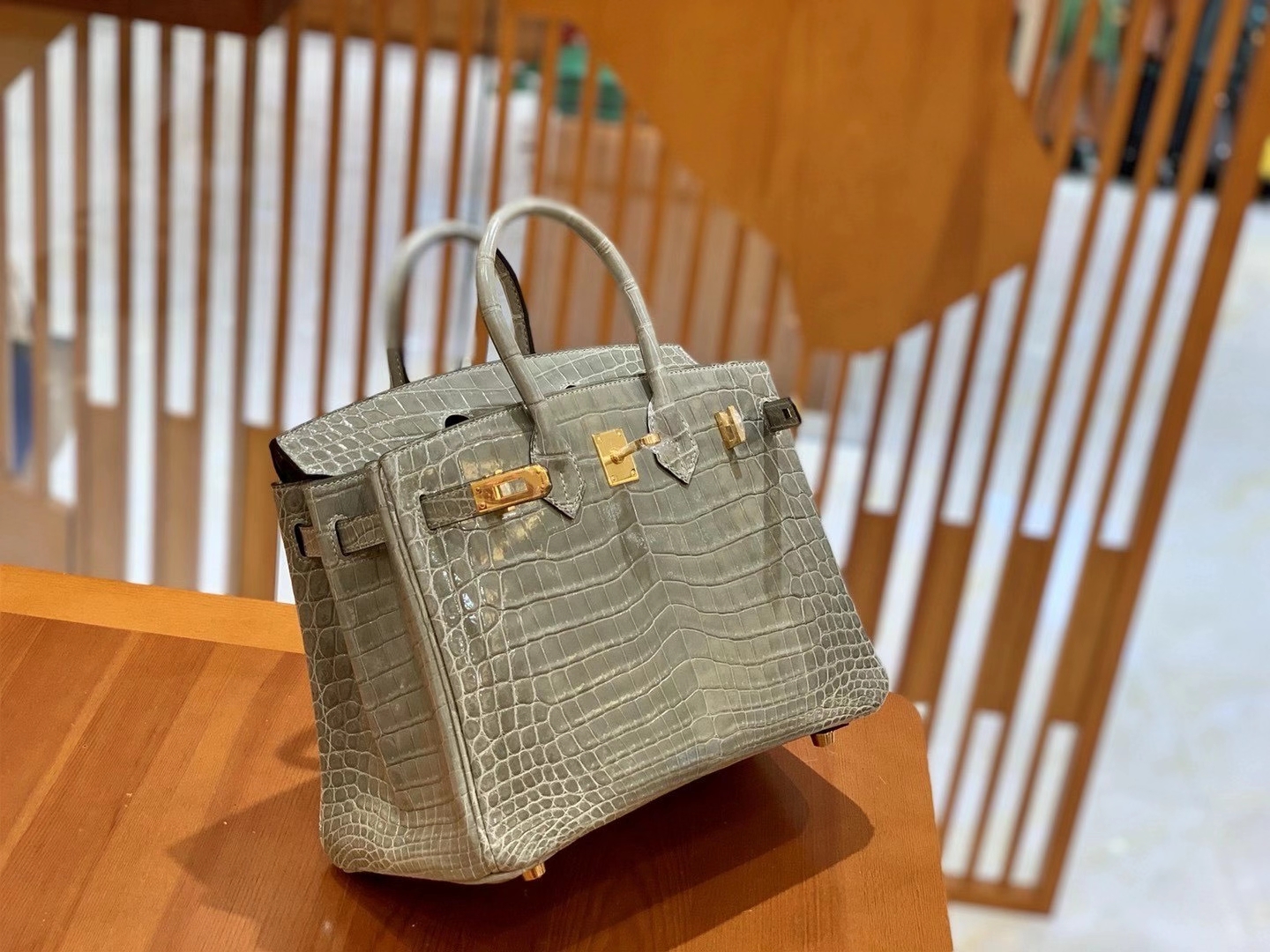 Hermès（爱马仕）Birkin 25cm 一级尼罗鳄鱼皮 81斑鸠灰 高定工序版本 全手工缝制
