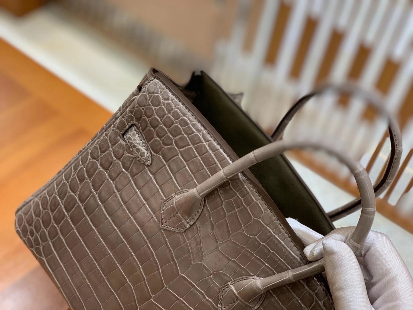 Hermès（爱马仕）Birkin 25cm 尼罗鳄鱼皮 大象灰 金扣 新增现货