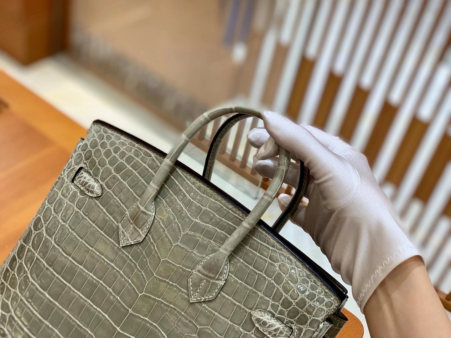 Hermès（爱马仕）Birkin 25cm 一级尼罗鳄鱼皮 81斑鸠灰 高定工序版本 全手工缝制