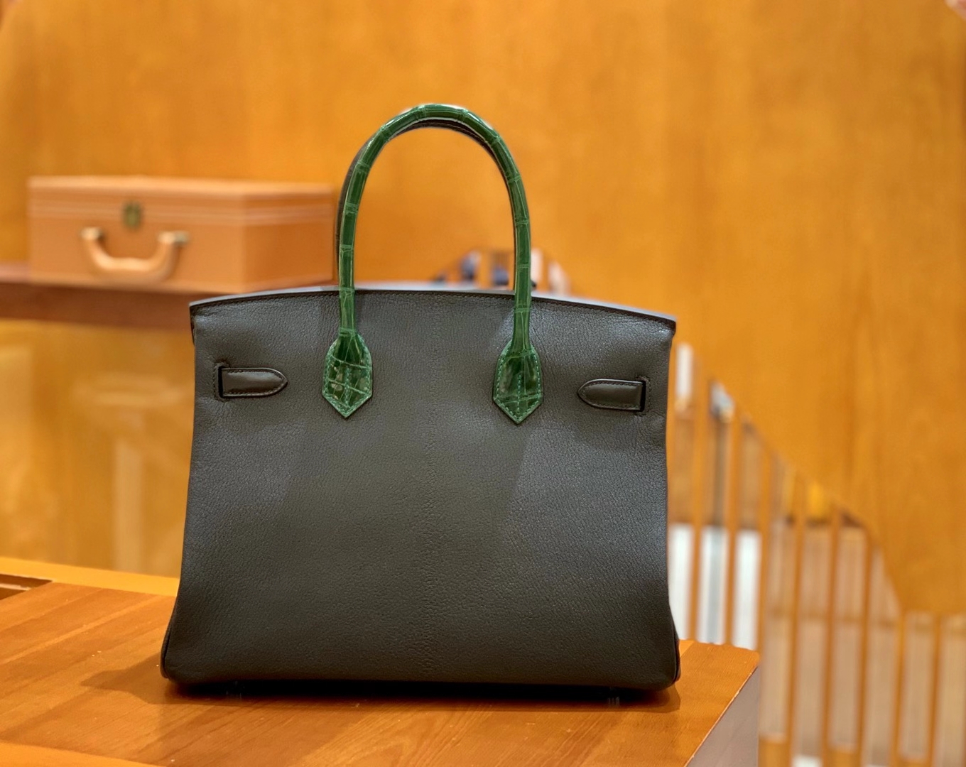 Hermès（爱马仕）Birkin touch 30cm 进口鳄鱼皮拼山羊皮 原版蜜蜡线 顶级工艺缝制
