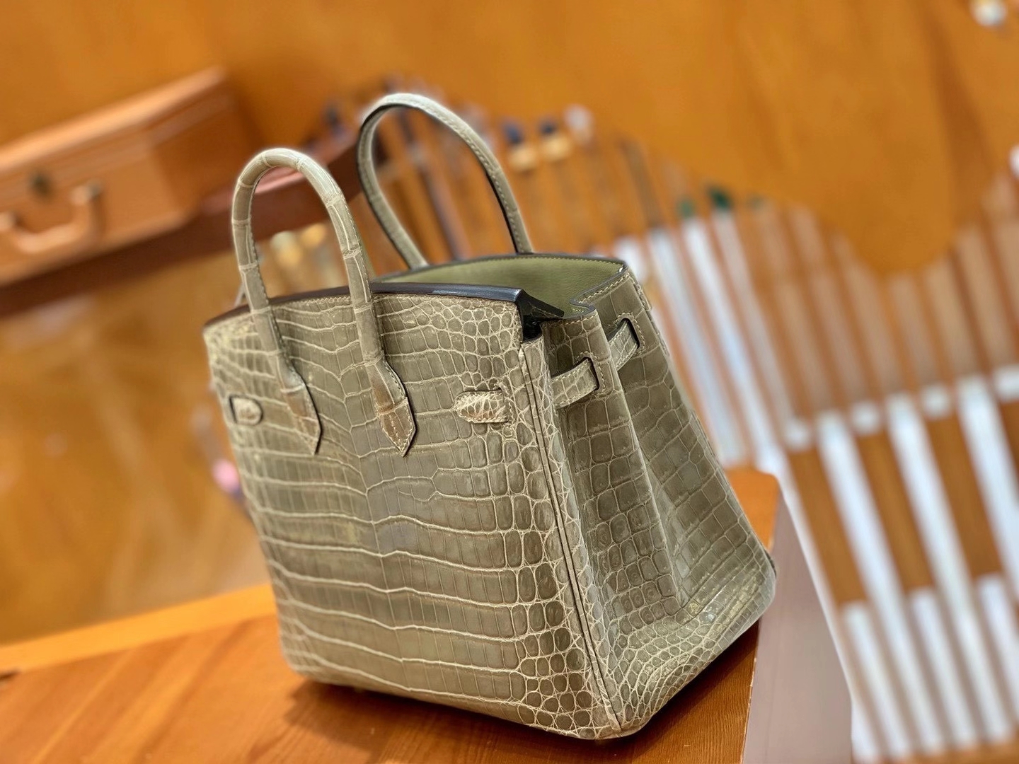 Hermès（爱马仕）Birkin 25cm 一级尼罗鳄鱼皮 81斑鸠灰 高定工序版本 全手工缝制
