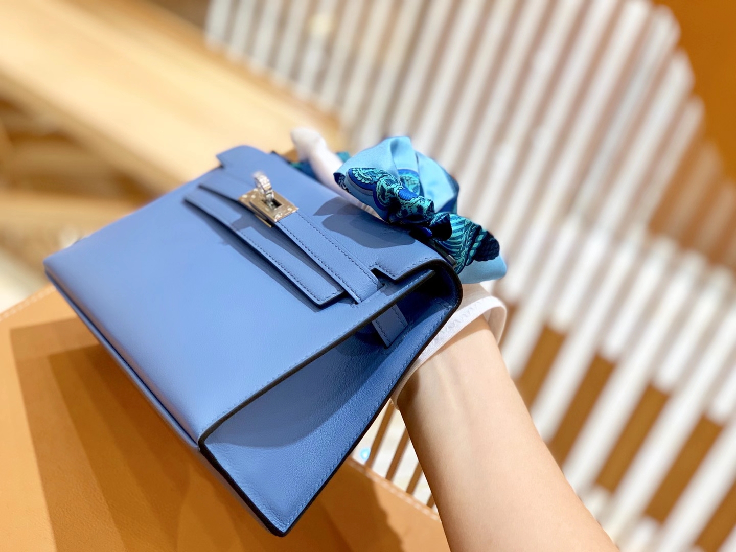 Hermès（爱马仕）Mini Kelly 一代 明兰 swift皮 银扣 原版蜜蜡线 顶级手工缝制