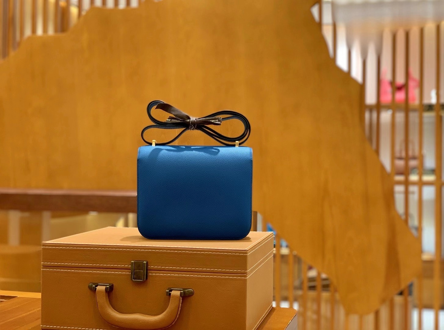 Hermès（爱马仕）Constance 18cm 伊滋密尔蓝 原厂牛皮 金扣 原版蜜蜡线 顶级手工缝制