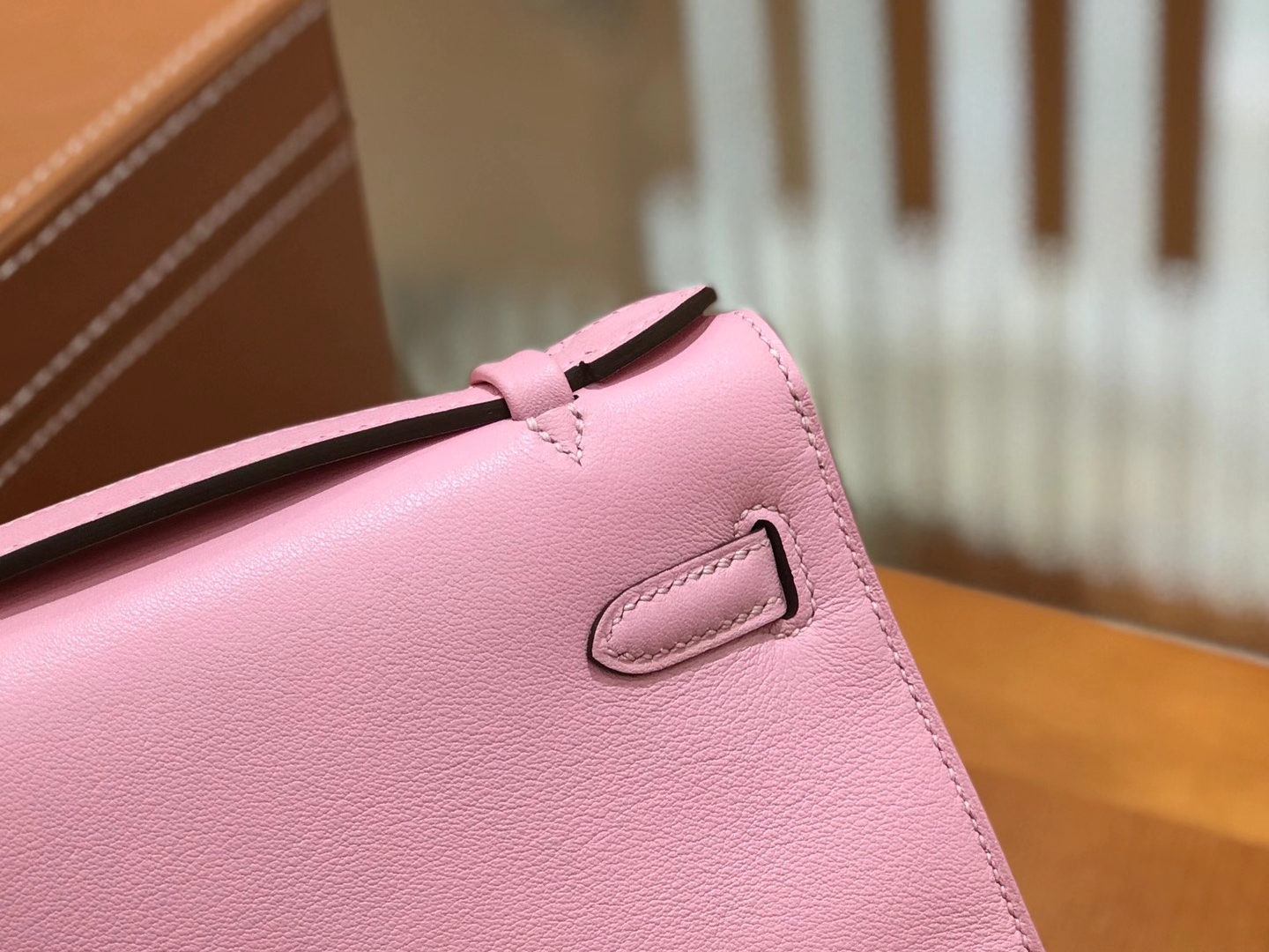 Hermès（爱马仕）Mini Kelly 一代 樱花粉 swift皮 银扣 原版蜜蜡线 顶级手工缝制