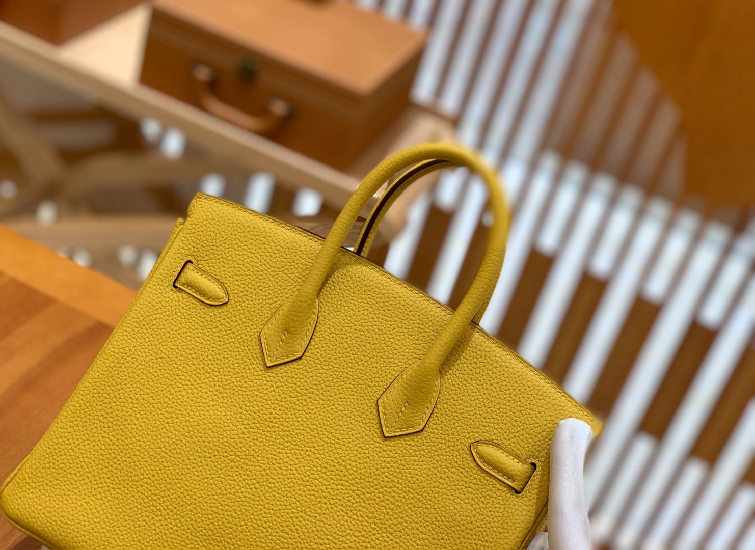 Hermès（爱马仕）Birkin 25cm 琥珀黄 金扣 Togo皮 原版蜜蜡线