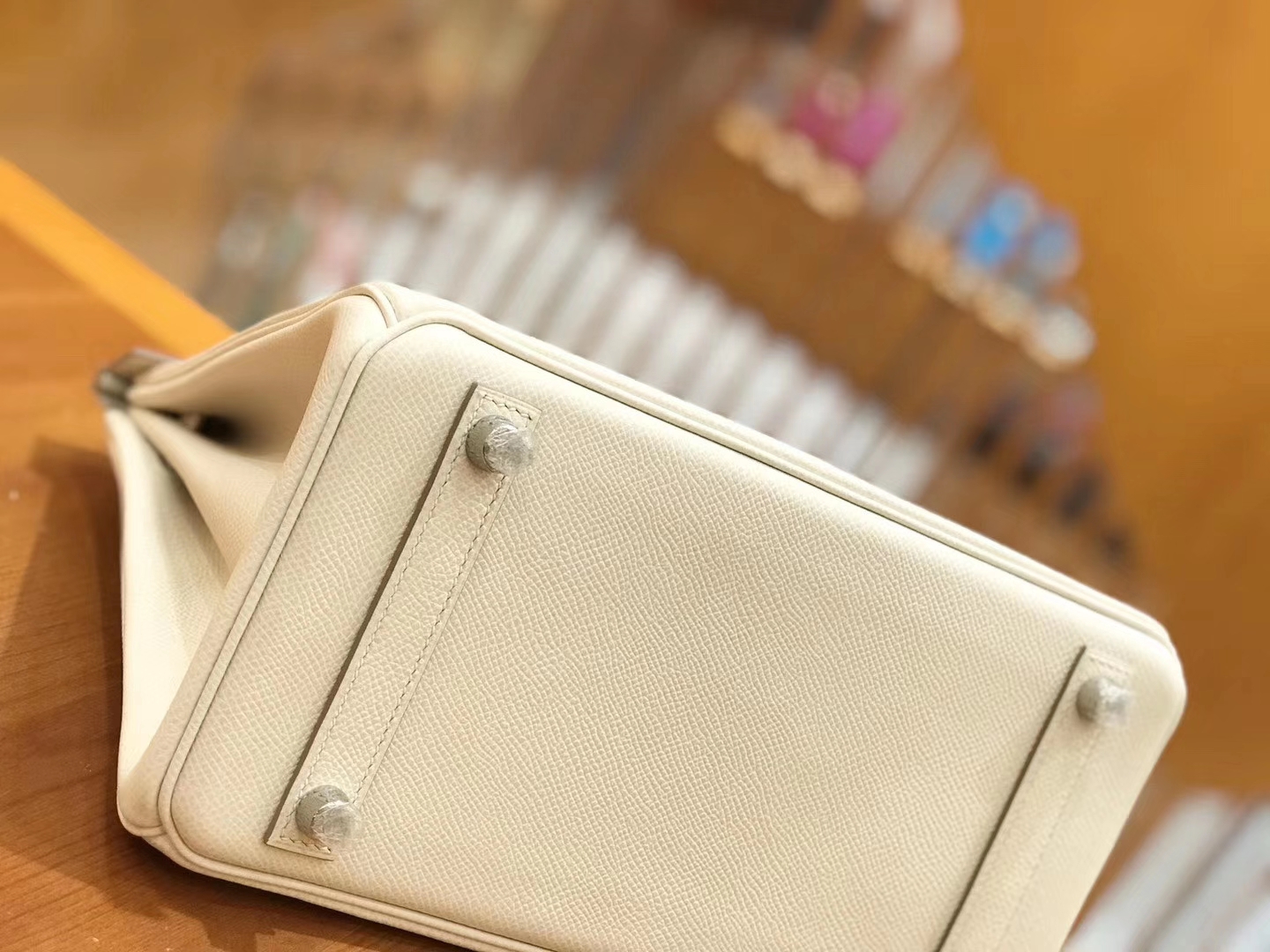 Hermès（爱马仕）Birkin 25cm 奶昔白 银扣 Epsom 掌纹皮 原版蜜蜡线
