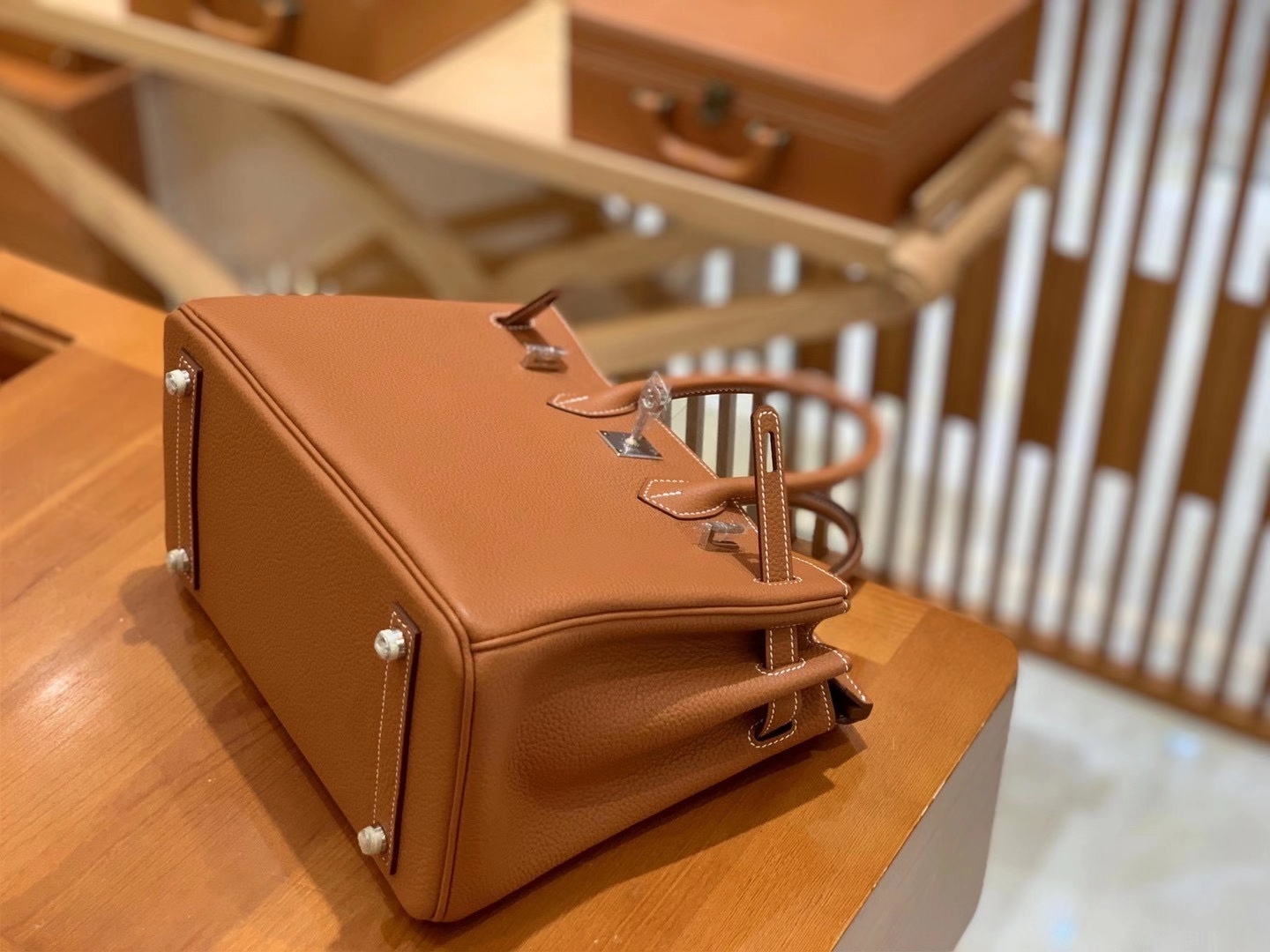 Hermès（爱马仕）Birkin 25cm Togo皮 太妃金 银扣 原版蜜蜡线 全手工缝制