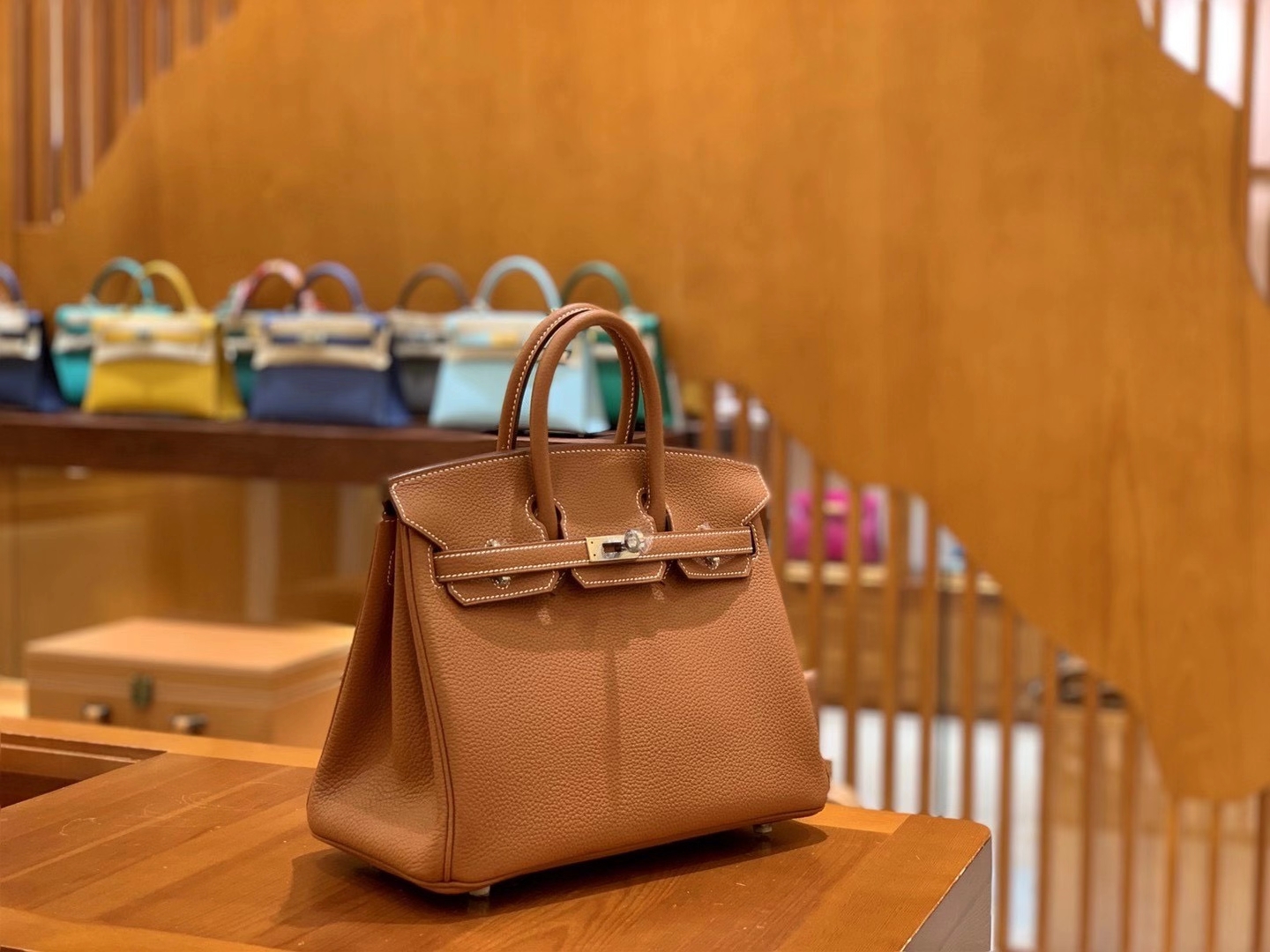 Hermès（爱马仕）Birkin 25cm Togo皮 太妃金 银扣 原版蜜蜡线 全手工缝制