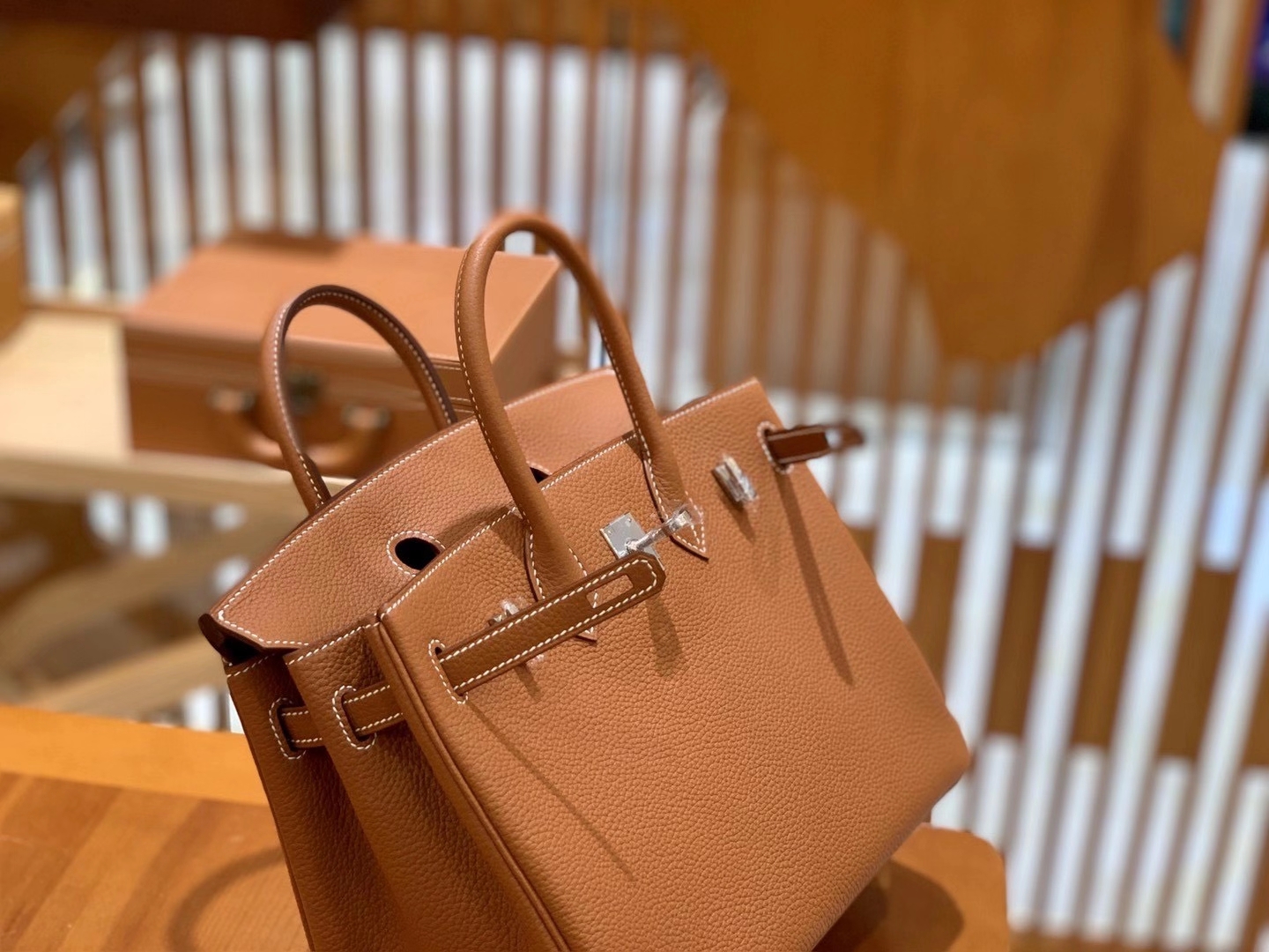Hermès（爱马仕）Birkin 25cm Togo皮 太妃金 银扣 原版蜜蜡线 全手工缝制