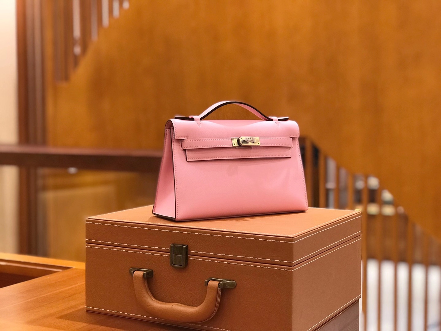 Hermès（爱马仕）Mini Kelly 一代 樱花粉 swift皮 银扣 原版蜜蜡线 顶级手工缝制