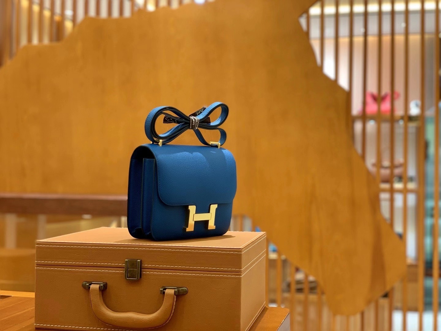 Hermès（爱马仕）Constance 18cm 伊滋密尔蓝 原厂牛皮 金扣 原版蜜蜡线 顶级手工缝制