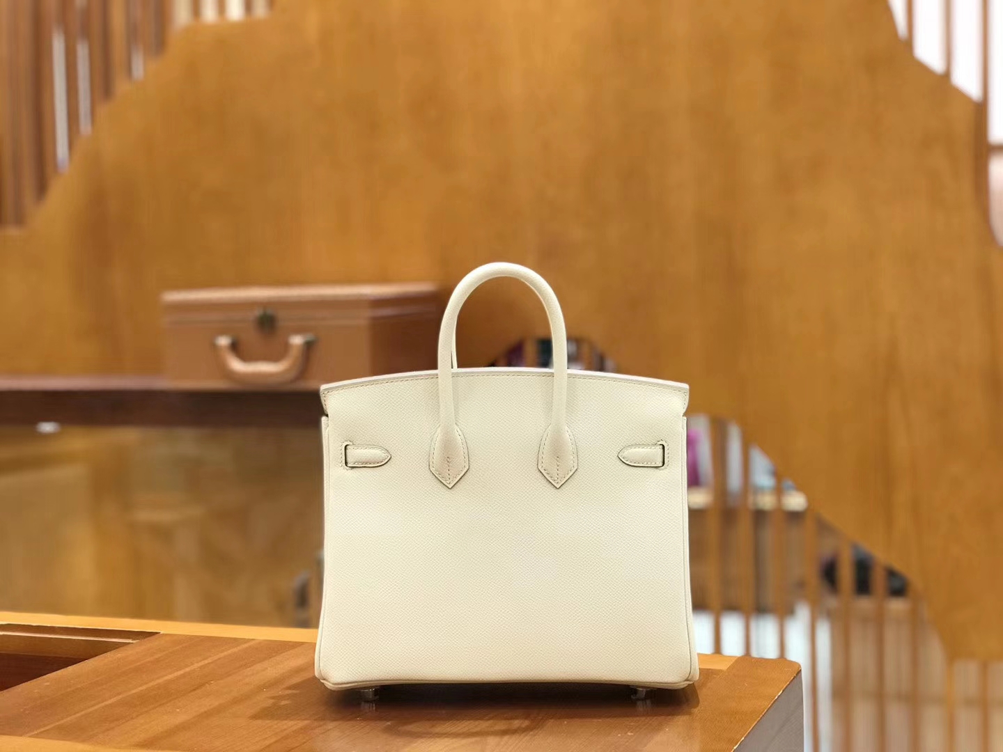 Hermès（爱马仕）Birkin 25cm 奶昔白 银扣 Epsom 掌纹皮 原版蜜蜡线