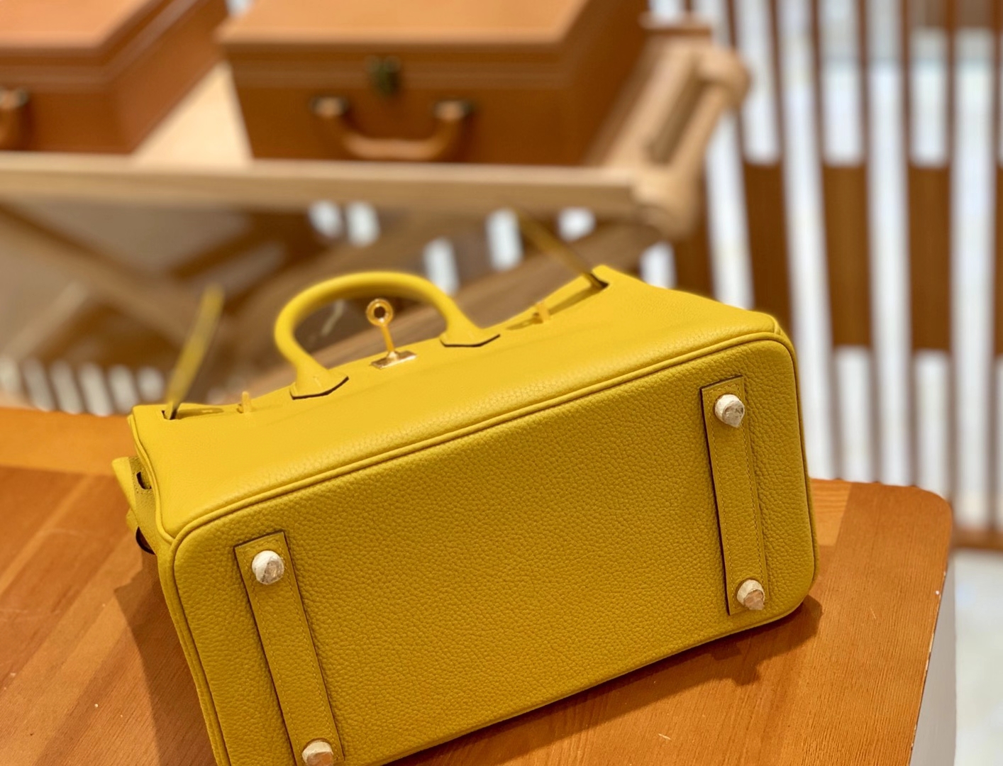 Hermès（爱马仕）Birkin 25cm 琥珀黄 金扣 Togo皮 原版蜜蜡线