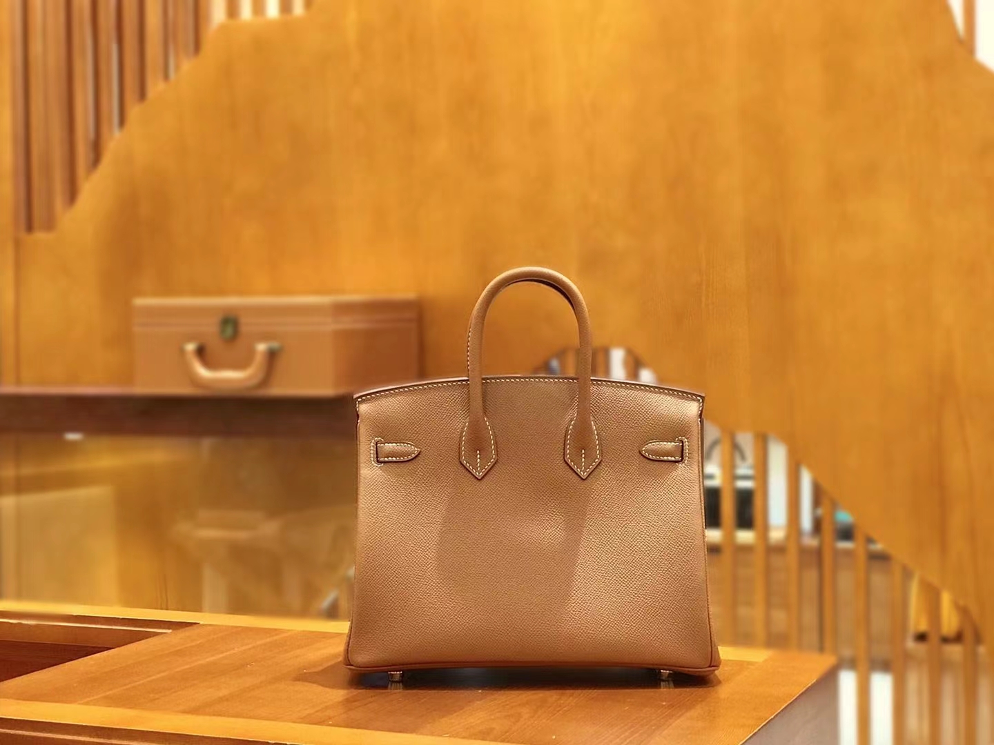 Hermès（爱马仕）Birkin 25cm 金棕 金扣 Epsom 掌纹皮 原版蜜蜡线