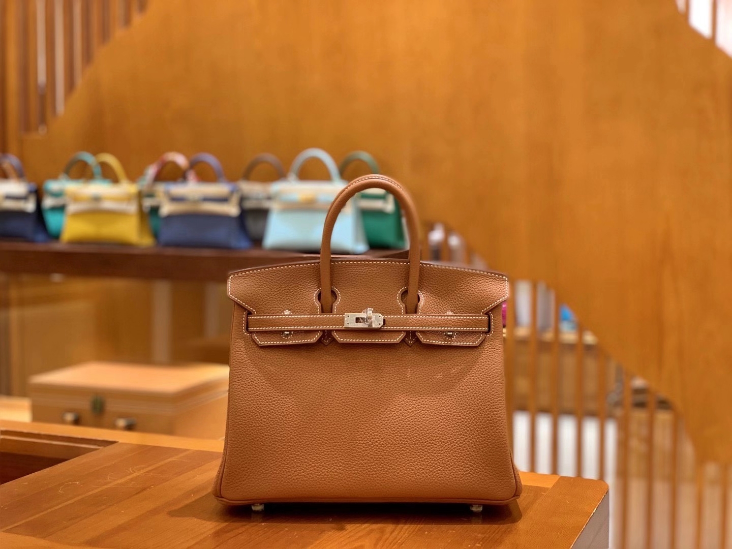 Hermès（爱马仕）Birkin 25cm Togo皮 太妃金 银扣 原版蜜蜡线 全手工缝制