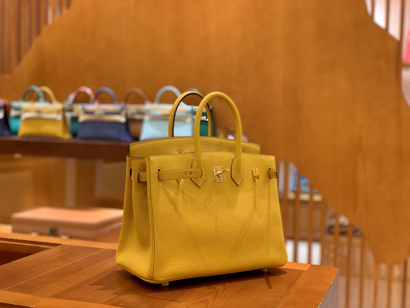Hermès（爱马仕）Birkin 25cm 琥珀黄 金扣 Togo皮 原版蜜蜡线