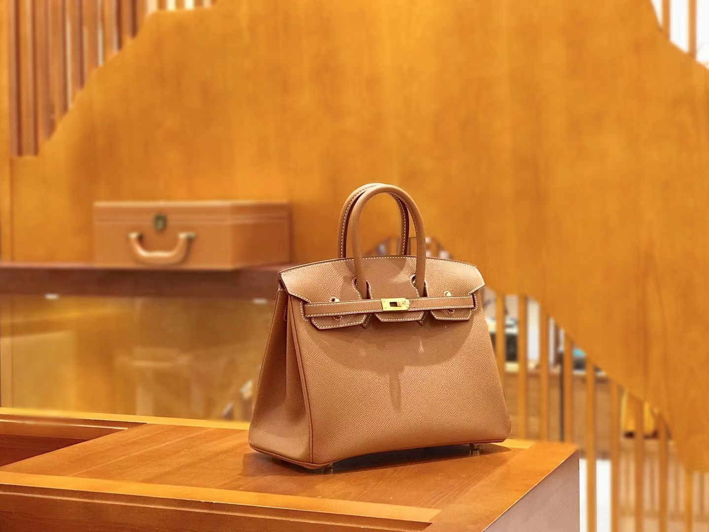 Hermès（爱马仕）Birkin 25cm 金棕 金扣 Epsom 掌纹皮 原版蜜蜡线