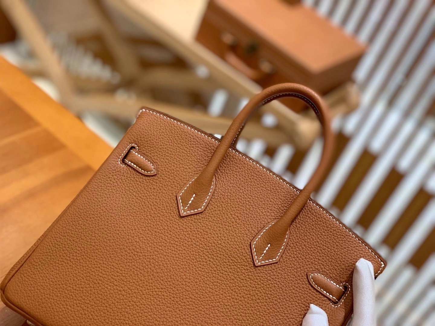 Hermès（爱马仕）Birkin 25cm Togo皮 太妃金 银扣 原版蜜蜡线 全手工缝制