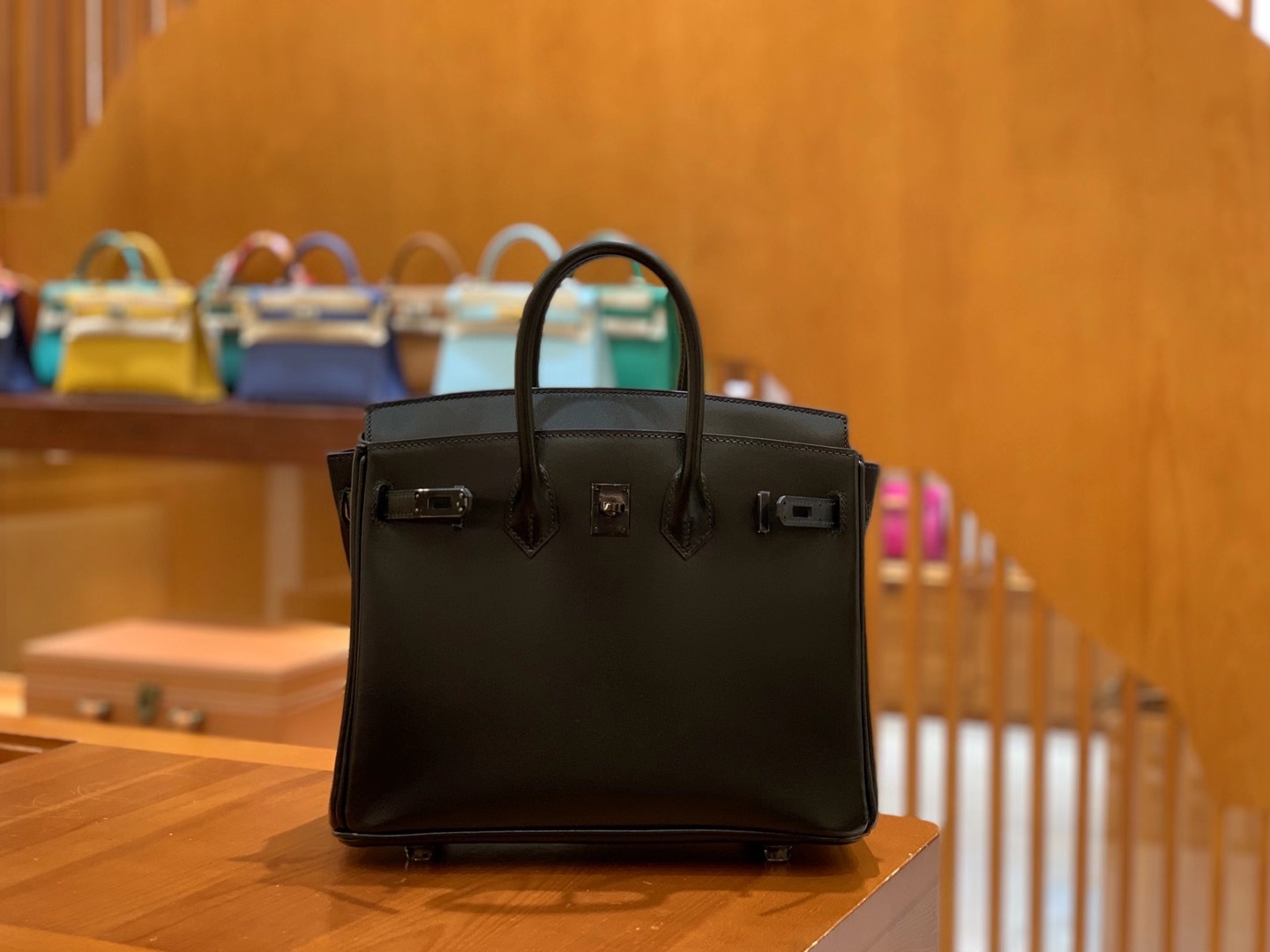 Hermès（爱马仕）Birkin 25cm 经典黑 枪色扣 Box皮 原版蜜蜡线 全手工缝制