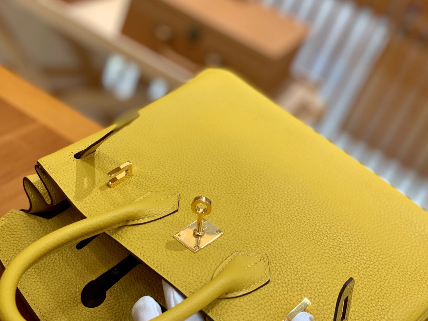 Hermès（爱马仕）Birkin 25cm 琥珀黄 金扣 Togo皮 原版蜜蜡线