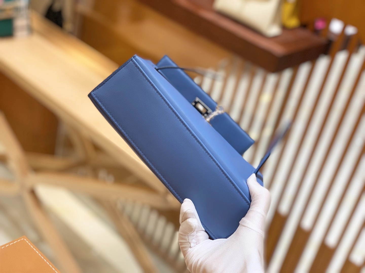 Hermès（爱马仕）Mini Kelly 一代 明兰 swift皮 银扣 原版蜜蜡线 顶级手工缝制