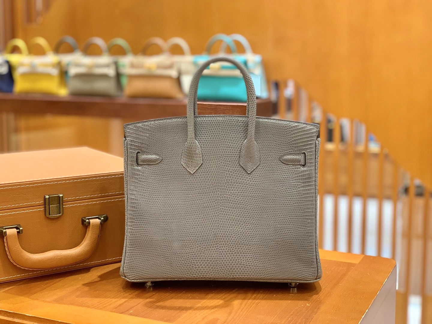 Hermès（爱马仕）Birkin 25cm 玛瑙灰 银扣 南非野生蜥蜴皮 原版蜜蜡线 顶级手缝版本