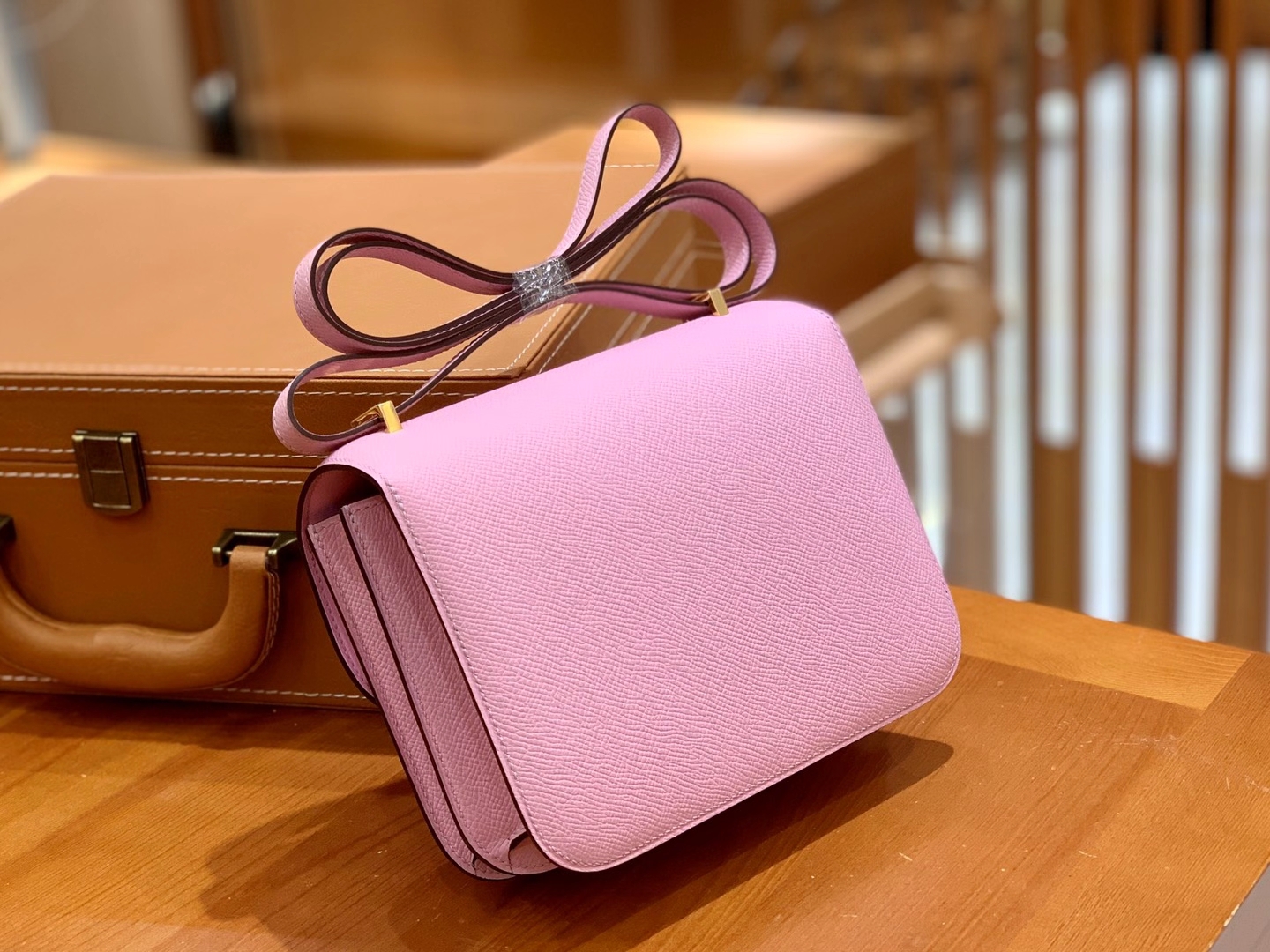 Hermès（爱马仕）Constance 18cm 锦葵紫 金扣 进口Epsom 皮 原版蜜蜡线 顶级手缝版本