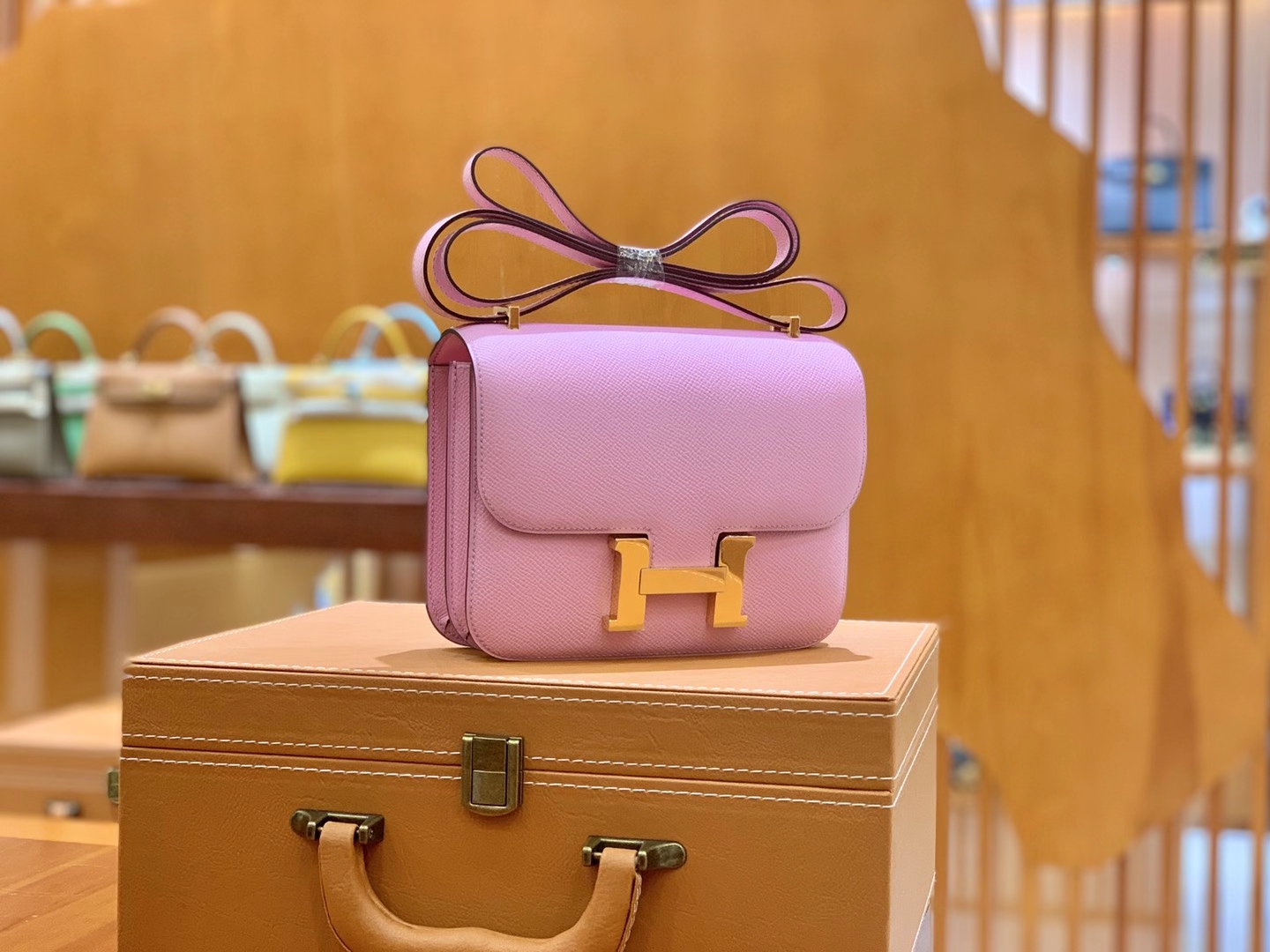 Hermès（爱马仕）Constance 18cm 锦葵紫 金扣 进口Epsom 皮 原版蜜蜡线 顶级手缝版本