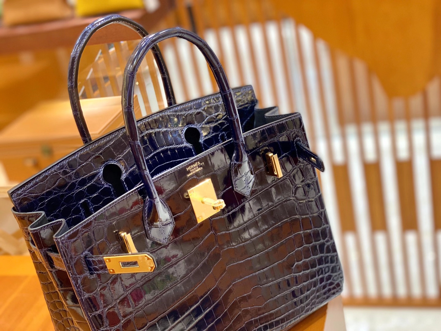 Hermès（爱马仕）Birkin 30cm 宝石蓝 金扣 一级尼罗鳄鱼皮 原版蜜蜡线 顶级手缝版本