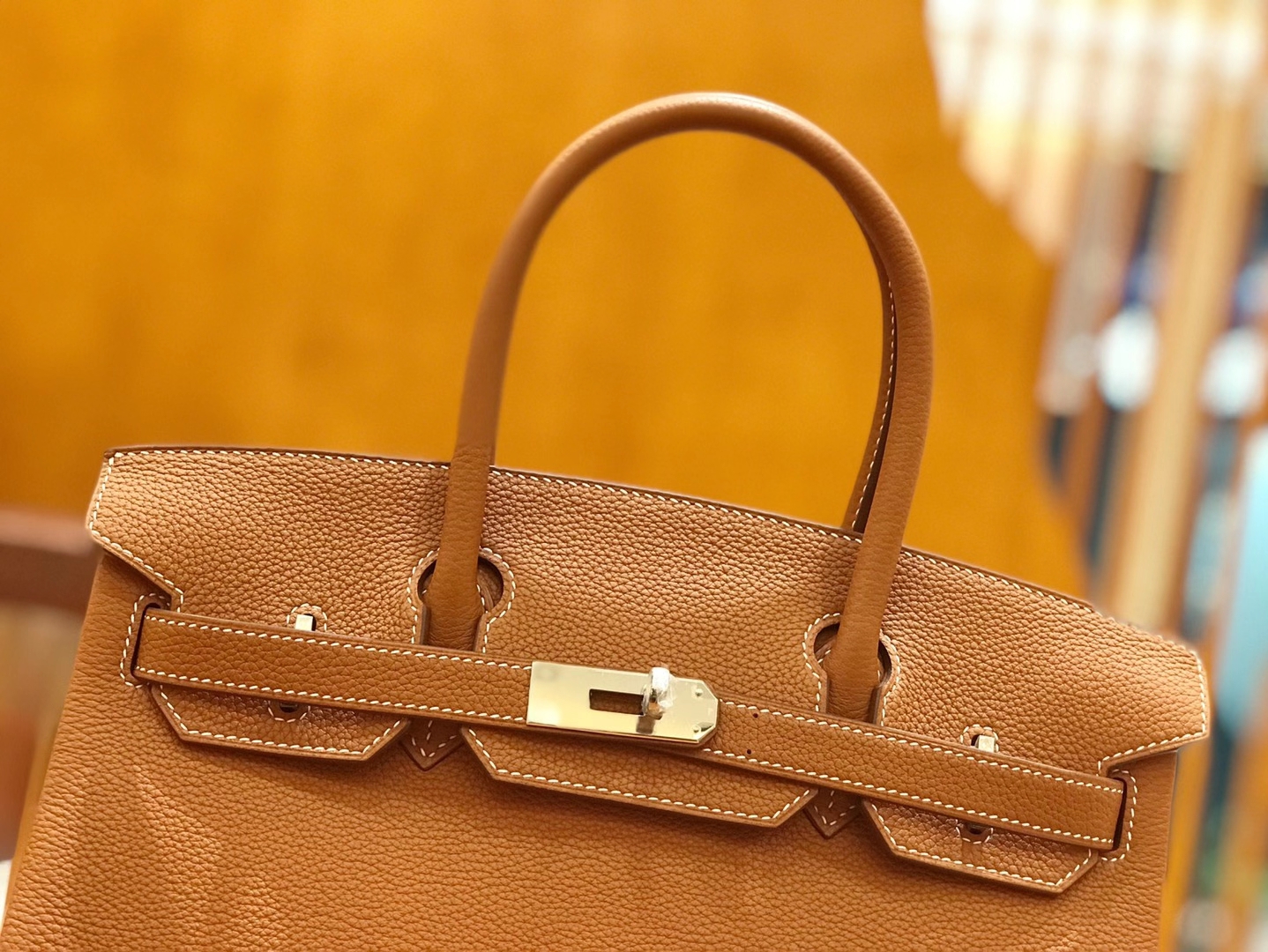 Hermès（爱马仕）Birkin 30cm 金钟 银扣 进口Togo皮 原版蜜蜡线 顶级手缝版本