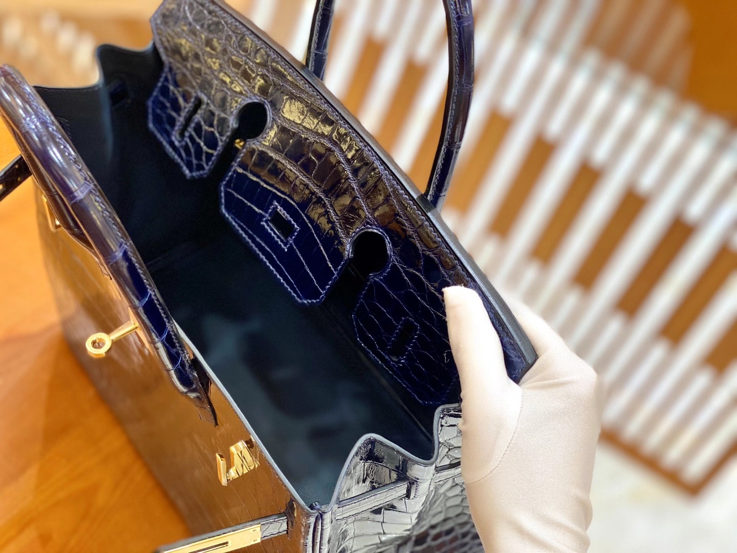 Hermès（爱马仕）Birkin 30cm 宝石蓝 金扣 一级尼罗鳄鱼皮 原版蜜蜡线 顶级手缝版本