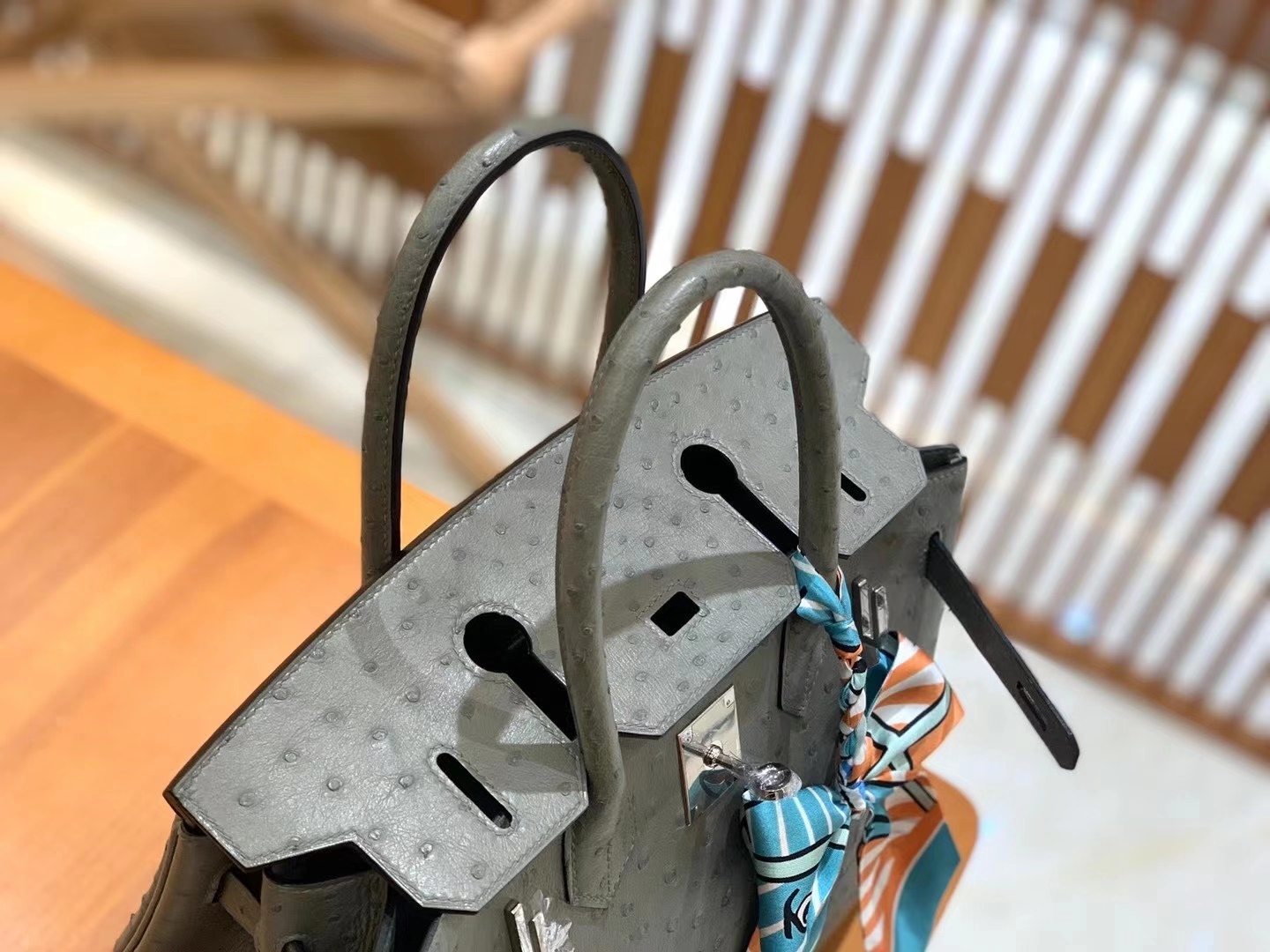 Hermès（爱马仕）Birkin 30cm 杏仁绿 银扣 南非KK级鸵鸟皮 原版蜜蜡线 顶级手工缝制