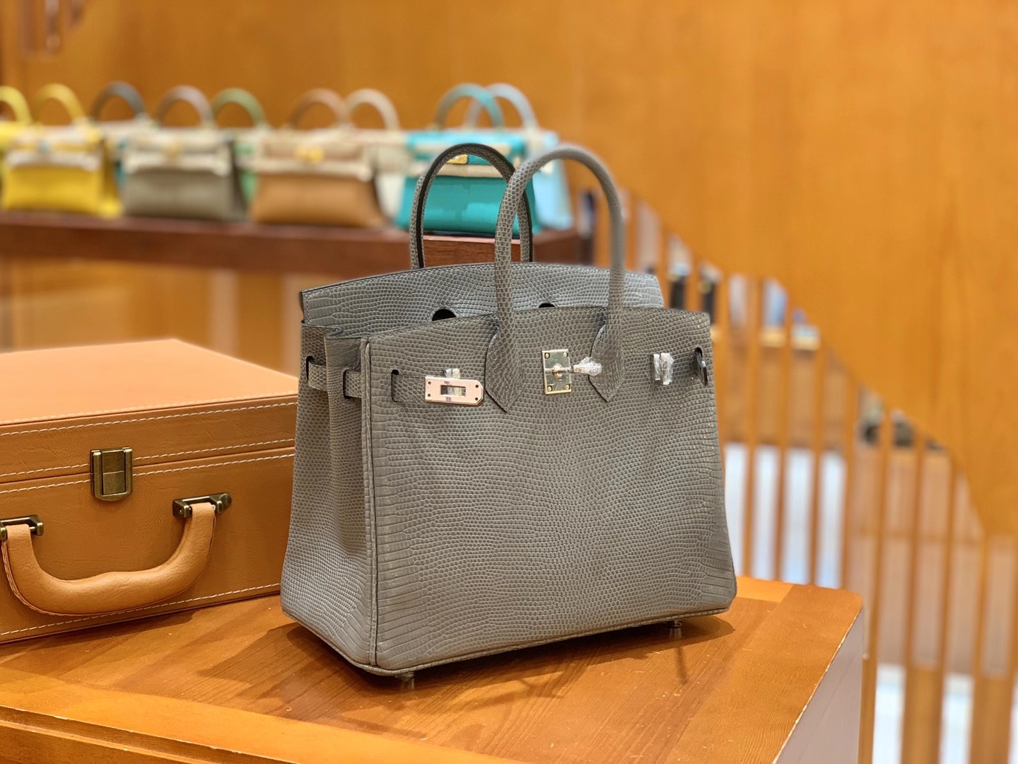 Hermès（爱马仕）Birkin 25cm 玛瑙灰 银扣 南非野生蜥蜴皮 原版蜜蜡线 顶级手缝版本