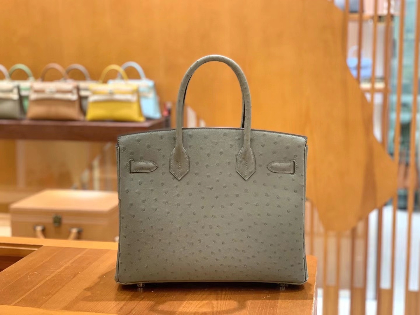 Hermès（爱马仕）Birkin 30cm 杏仁绿 银扣 南非KK级鸵鸟皮 原版蜜蜡线 顶级手工缝制