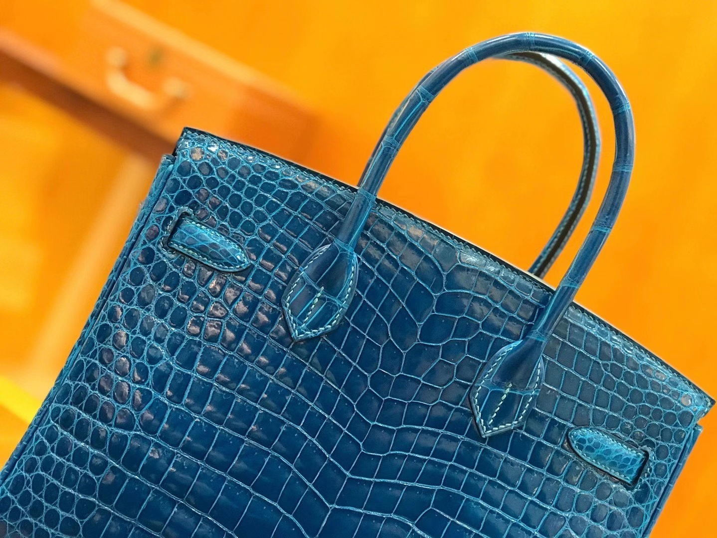 Hermès（爱马仕）Birkin 30cm 伊兹密尔蓝 一级野生湾鳄 原版蜜蜡线 顶级手工缝制