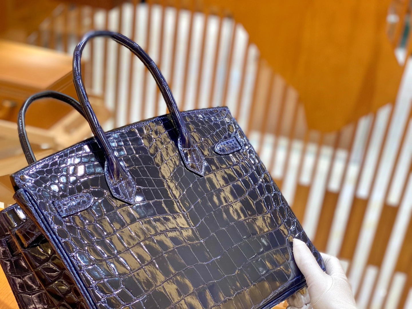 Hermès（爱马仕）Birkin 30cm 宝石蓝 金扣 一级尼罗鳄鱼皮 原版蜜蜡线 顶级手缝版本