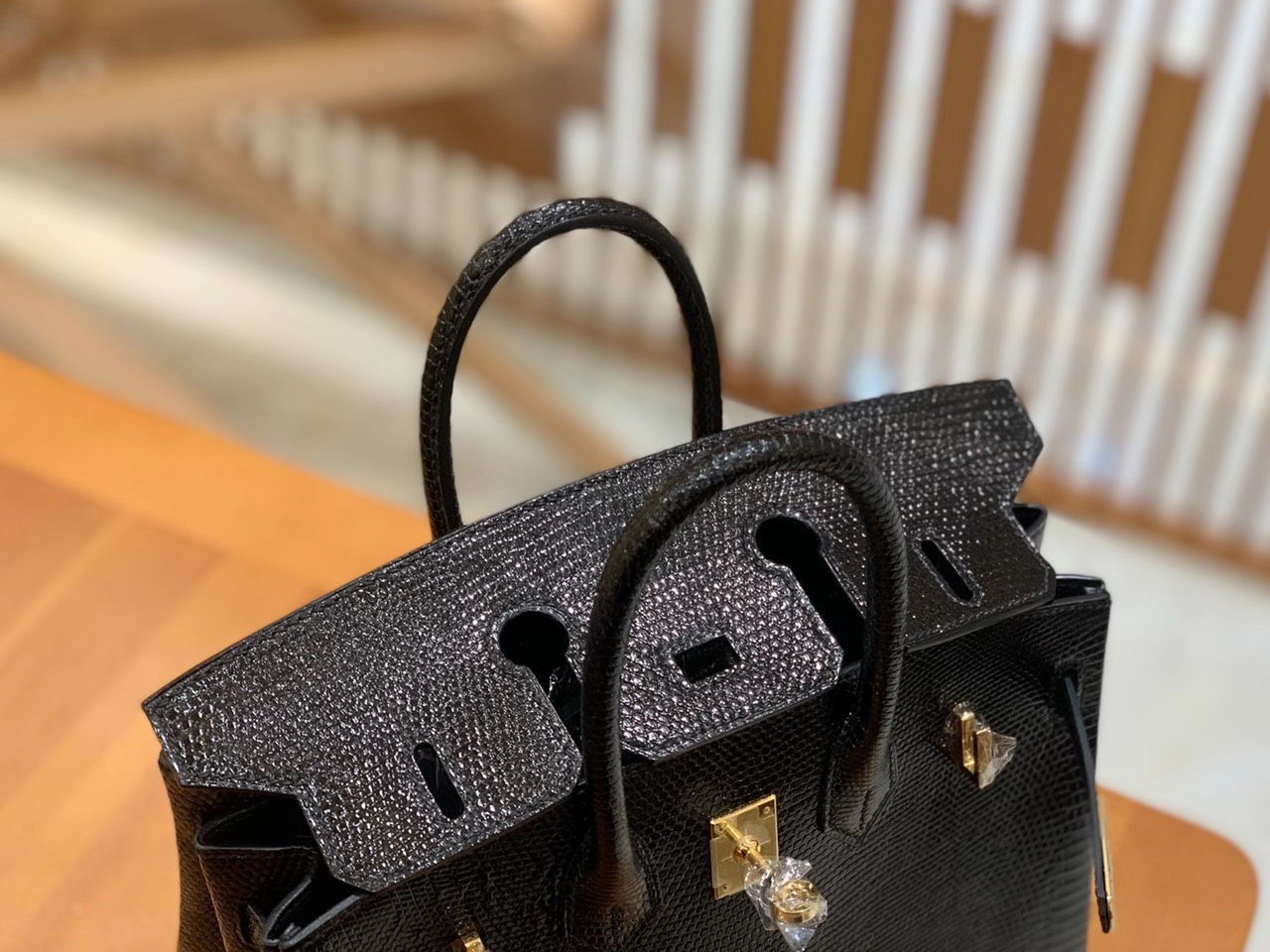 Hermès（爱马仕）Birkin 25cm 经典黑 南非野生蜥蜴皮 金扣 原版蜜蜡线 顶级手工缝制