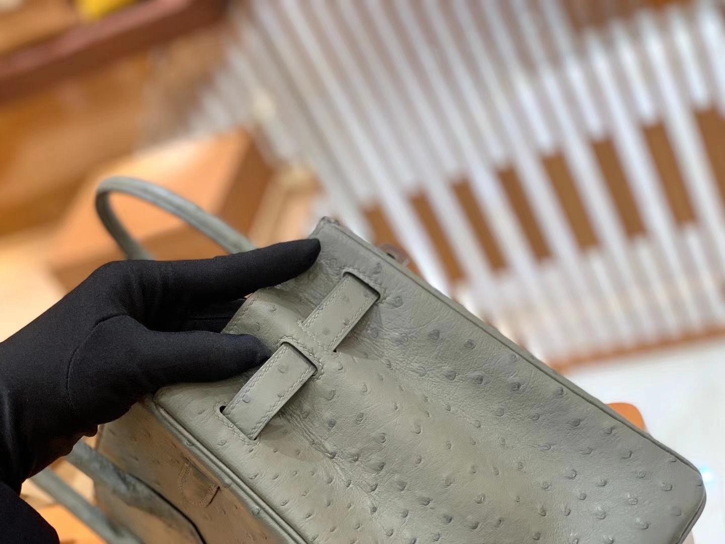 Hermès（爱马仕）Birkin 30cm 杏仁绿 银扣 南非KK级鸵鸟皮 原版蜜蜡线 顶级手工缝制