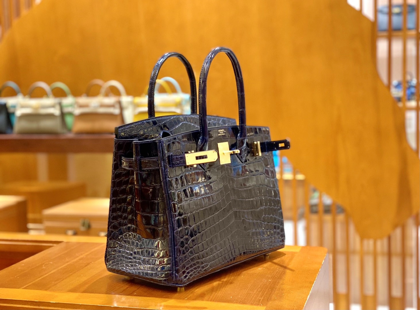 Hermès（爱马仕）Birkin 30cm 宝石蓝 金扣 一级尼罗鳄鱼皮 原版蜜蜡线 顶级手缝版本