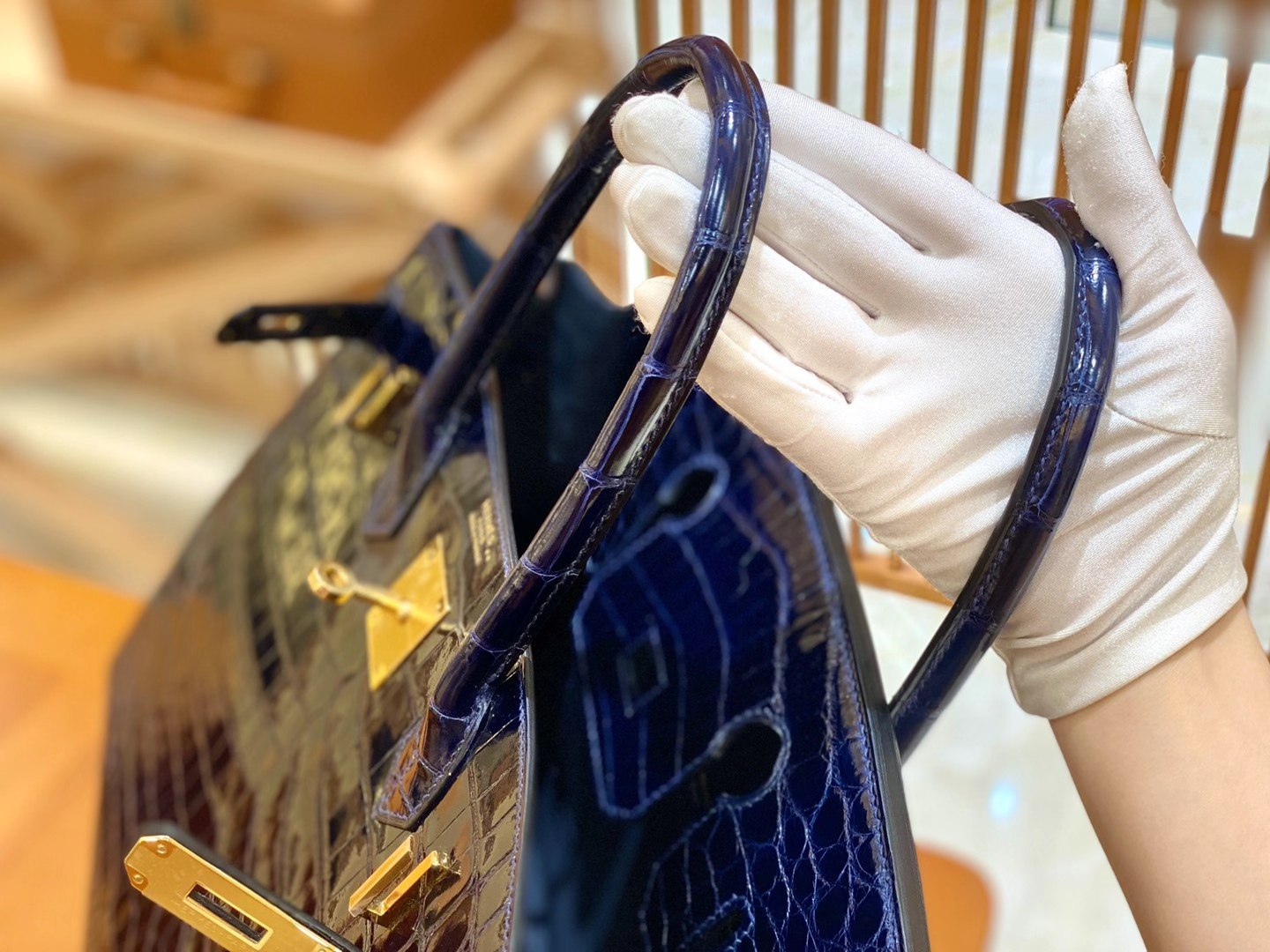 Hermès（爱马仕）Birkin 30cm 宝石蓝 金扣 一级尼罗鳄鱼皮 原版蜜蜡线 顶级手缝版本