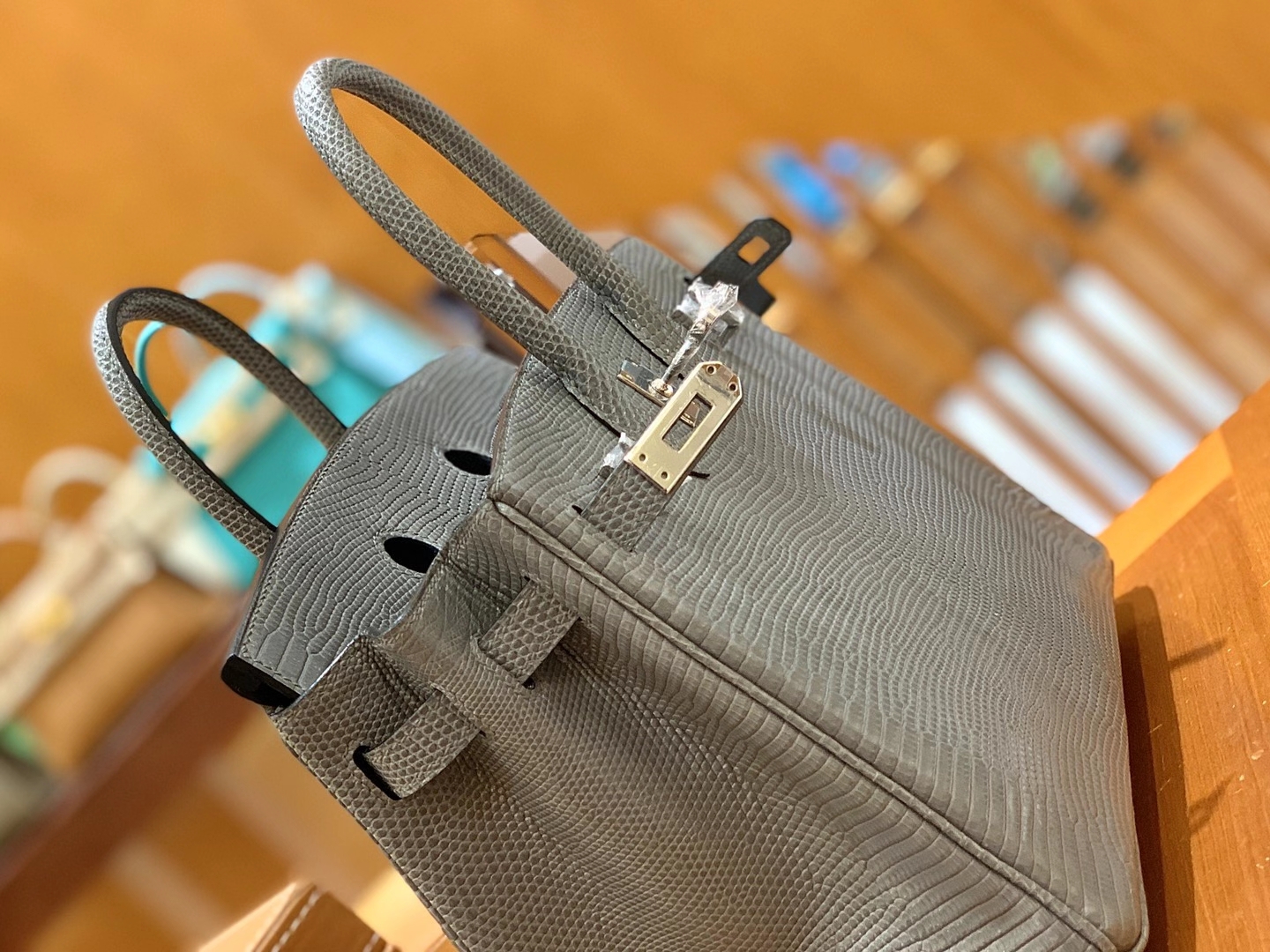 Hermès（爱马仕）Birkin 25cm 玛瑙灰 银扣 南非野生蜥蜴皮 原版蜜蜡线 顶级手缝版本