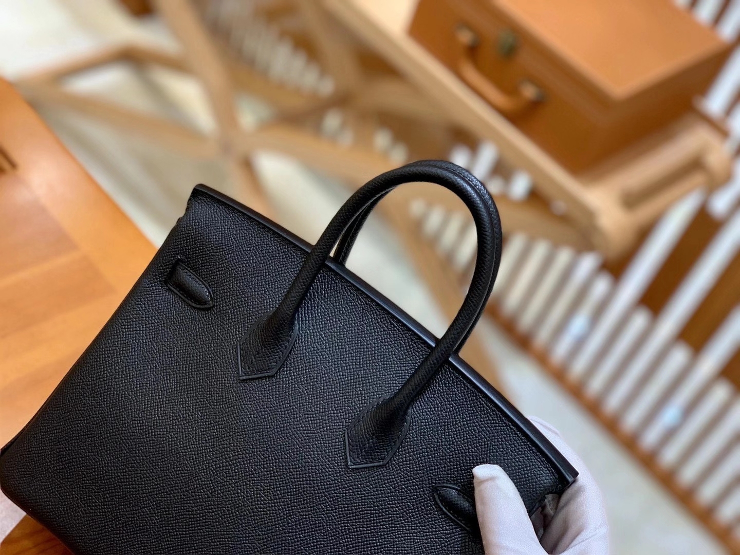 Hermès（爱马仕）Birkin 25cm 经典黑 金扣 Epsom 掌纹小牛皮 原版蜜蜡线 顶级手缝