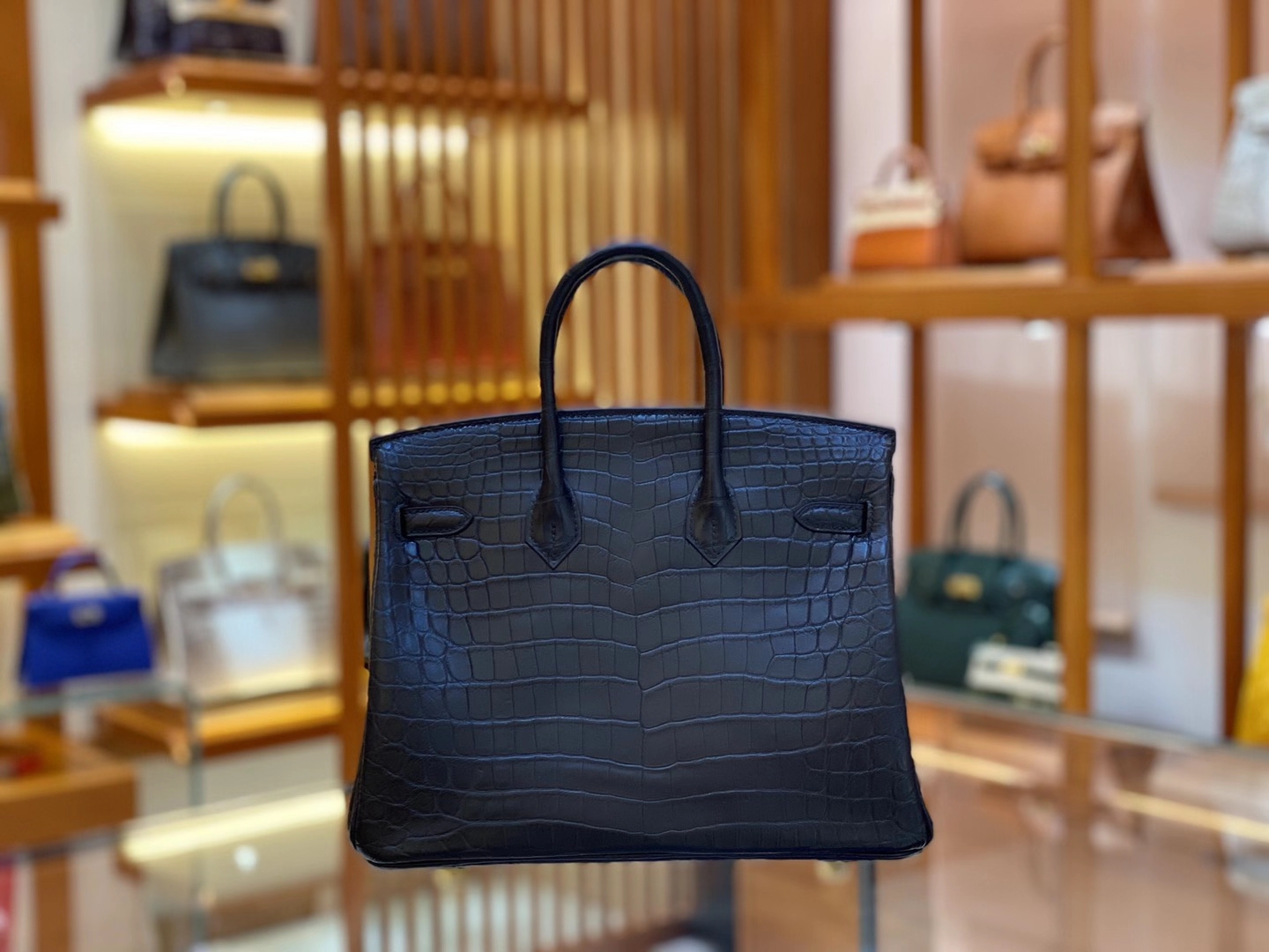 Hermès（爱马仕）Birkin 25cm 雾面 尼罗鳄 黑金