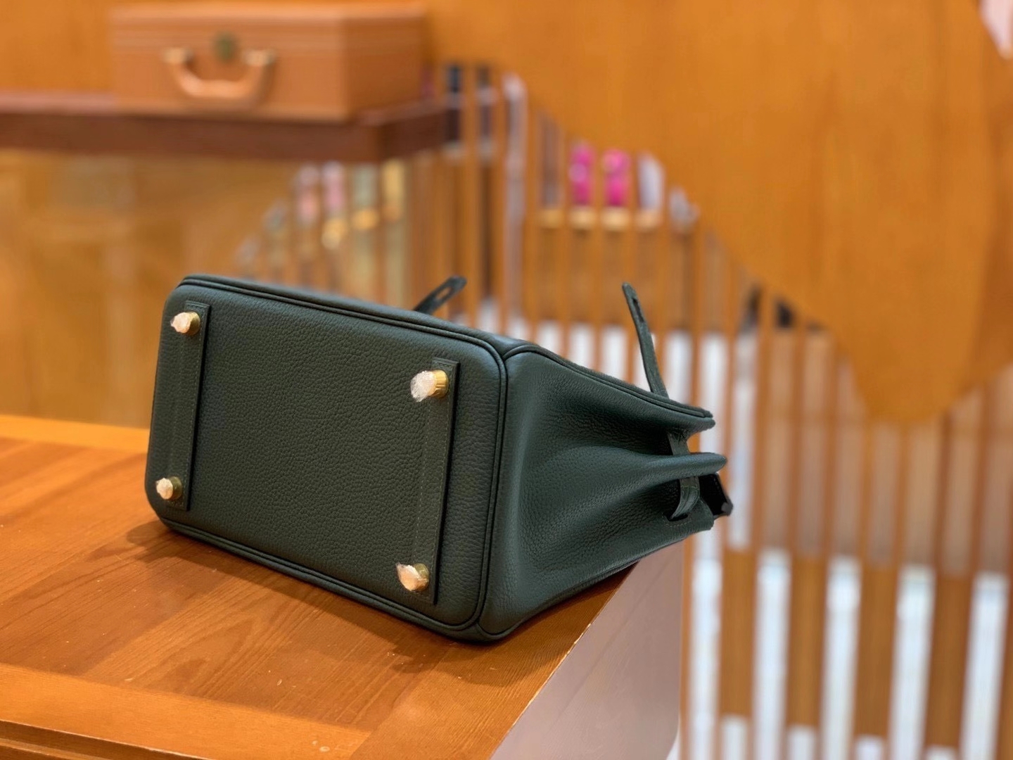 Hermès（爱马仕）Birkin Touch 25cm 松柏绿 金扣 一级鳄鱼皮拼Togo皮 原版蜜蜡线